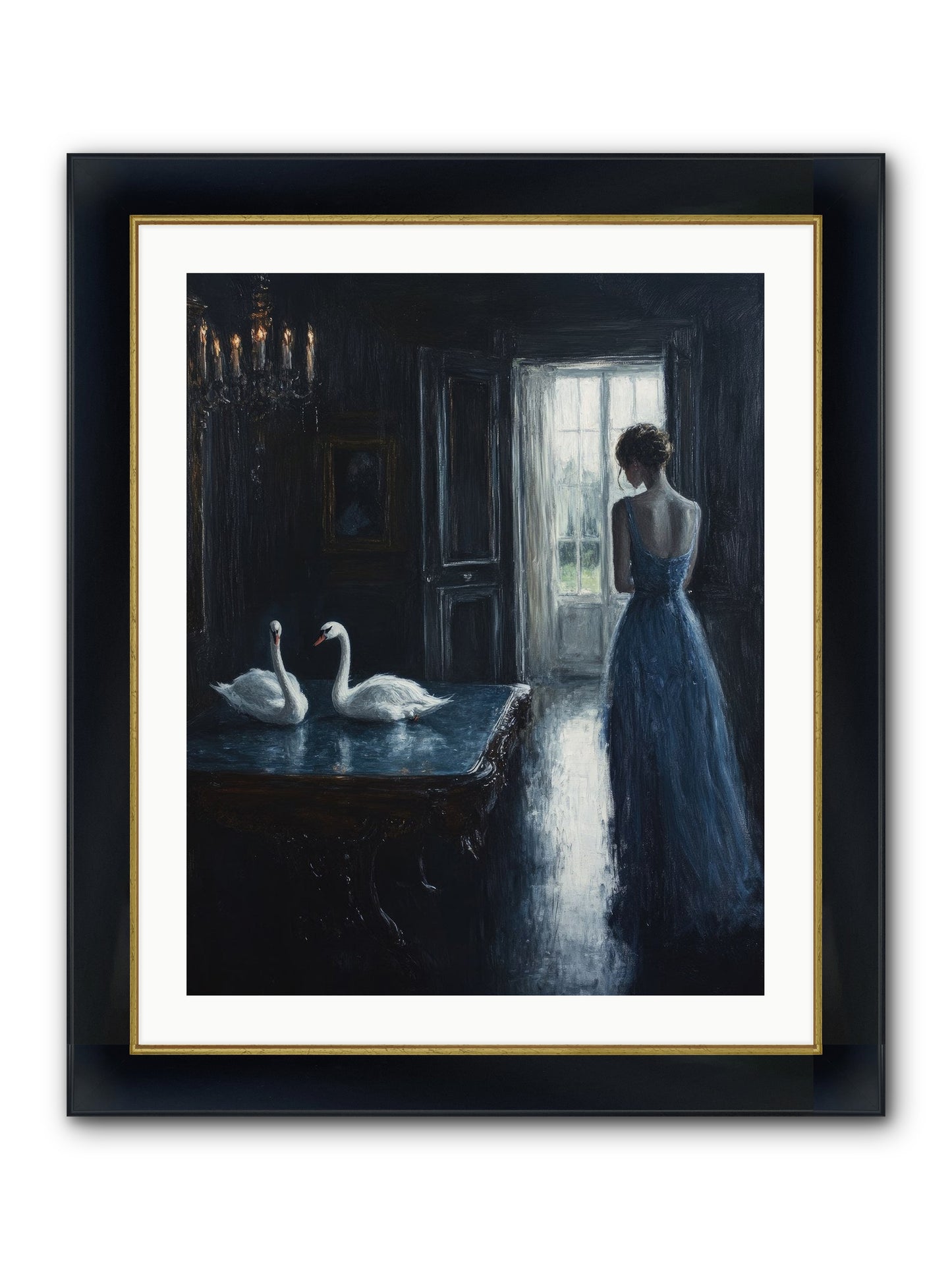 Dreams Beyond Time Framed Print - Wide Black w/Gold 24x30