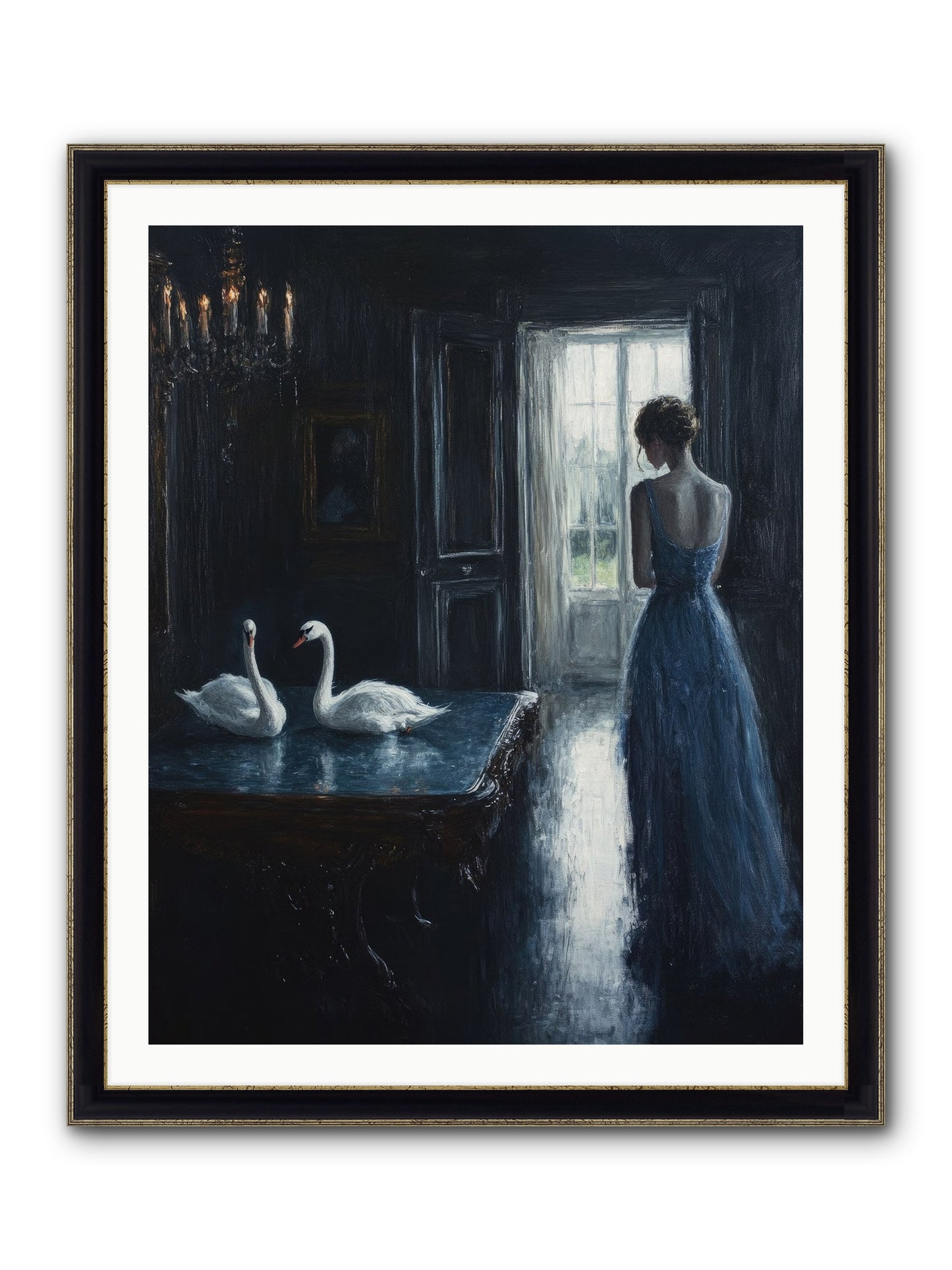 Dreams Beyond Time Framed Print - Black & Gold 32x40