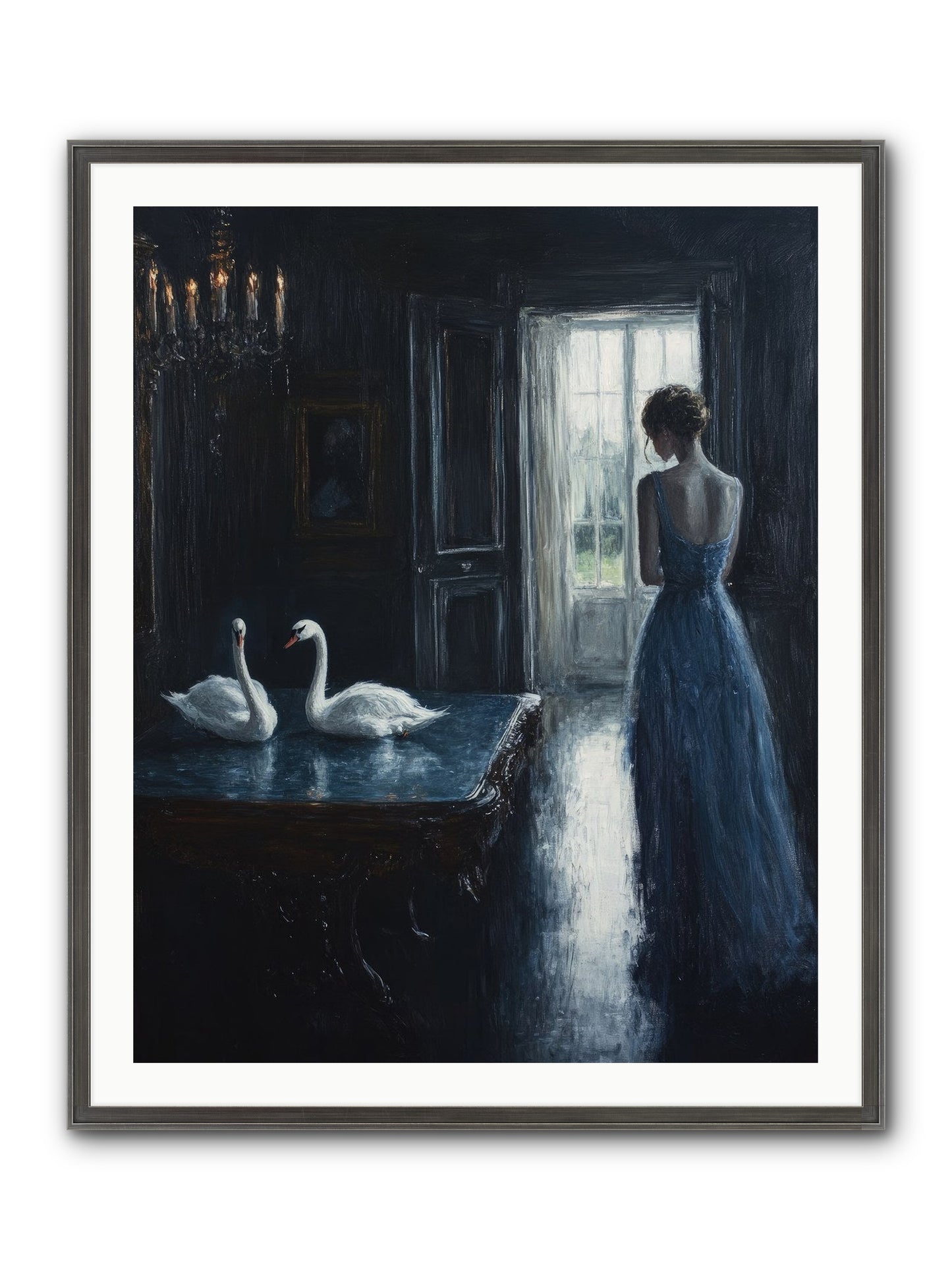 Dreams Beyond Time Framed Print - Slimwoods Black/Silver 32x40