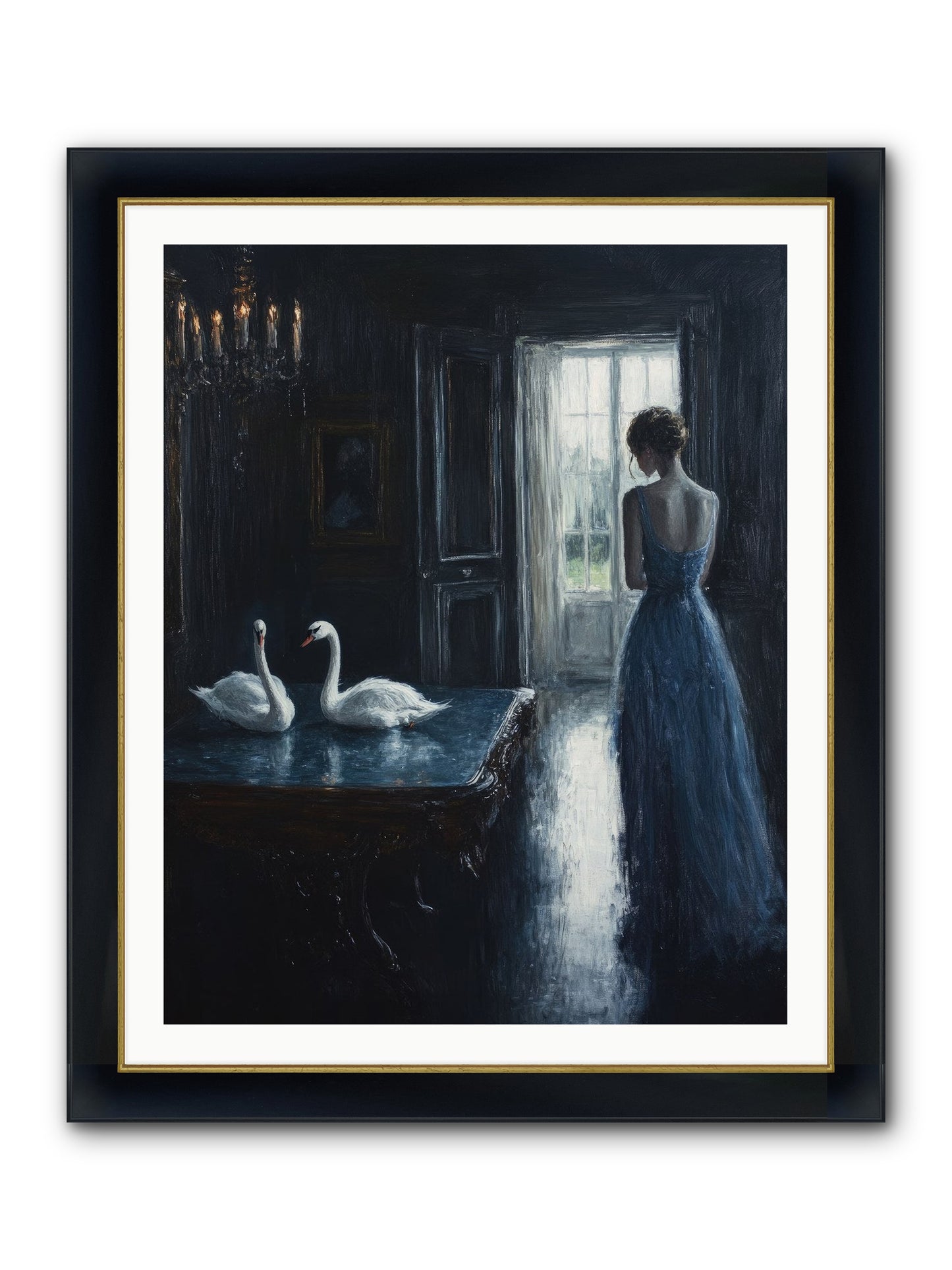 Dreams Beyond Time Framed Print - Wide Black w/Gold 32x40