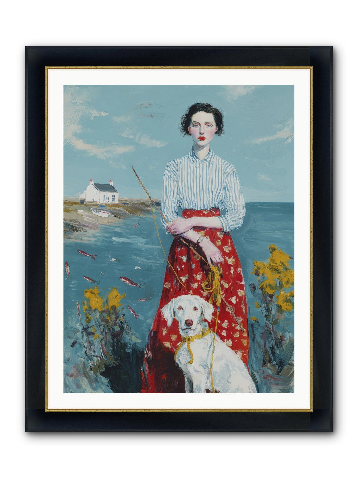 Dreams On Hold Framed Print - Wide Black w/Gold 30x40