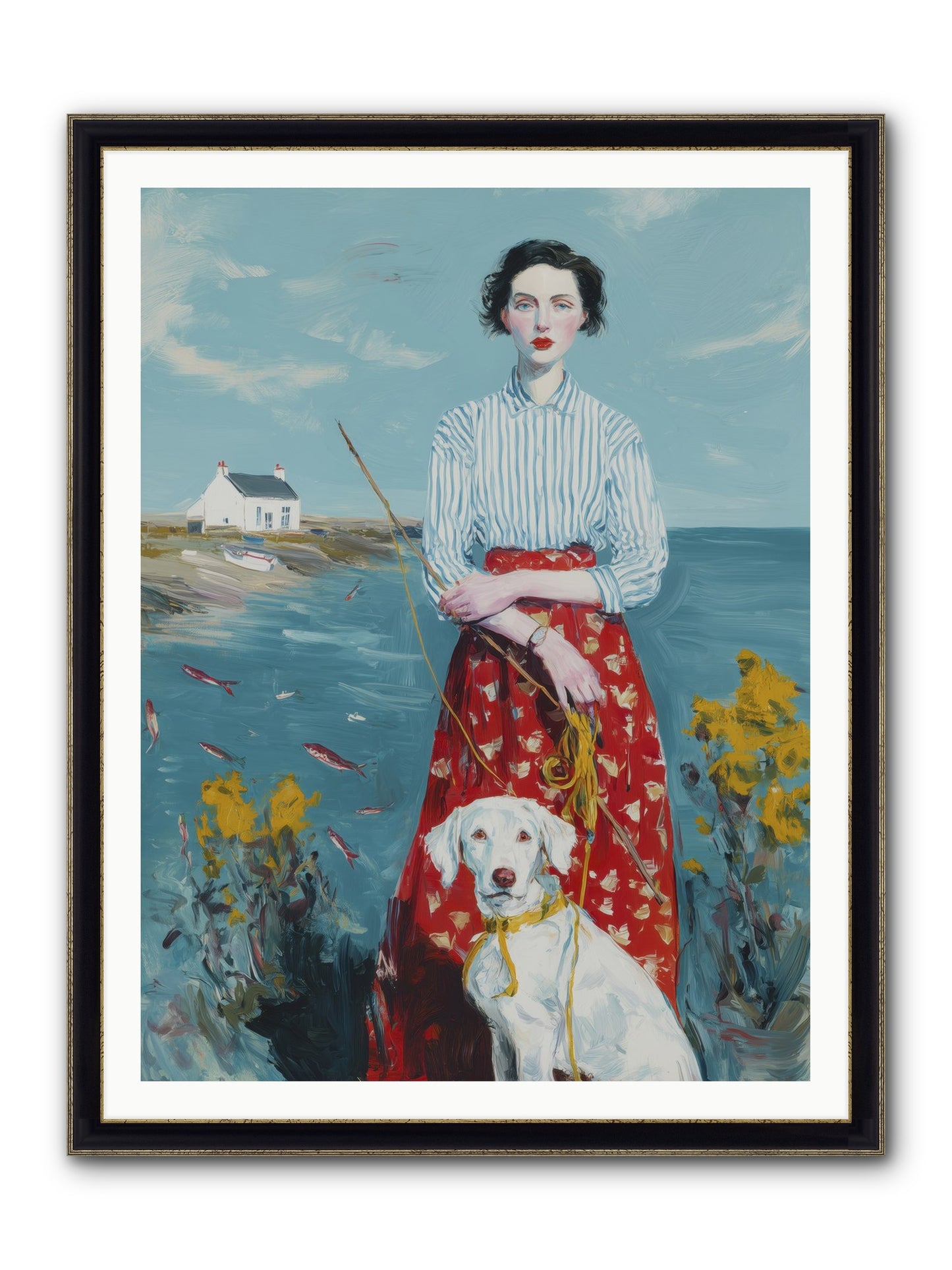 Dreams On Hold Framed Print - Black & Gold 36x48