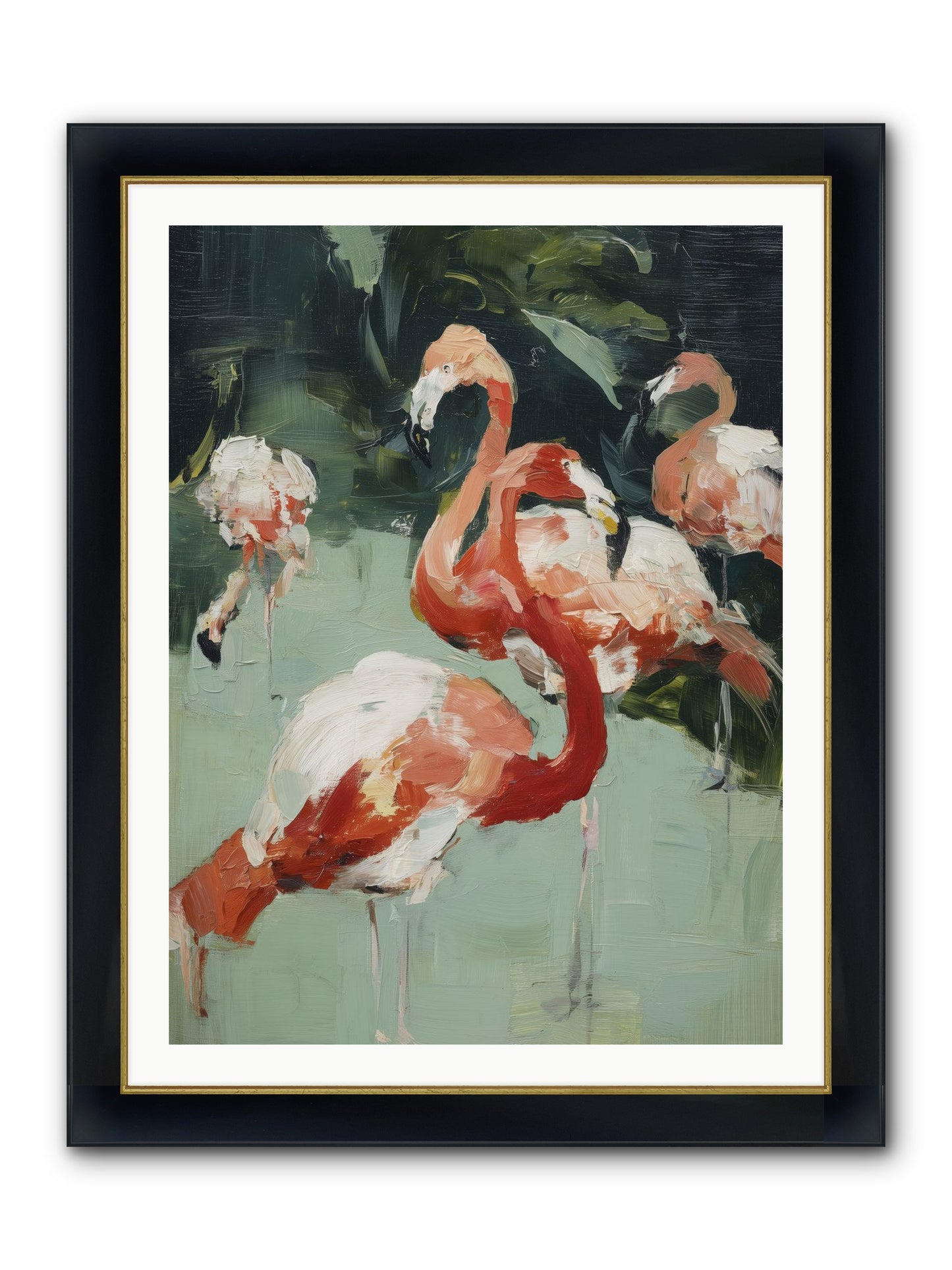 Dressed In Silk Framed Print - Wide Black w/Gold 30x40