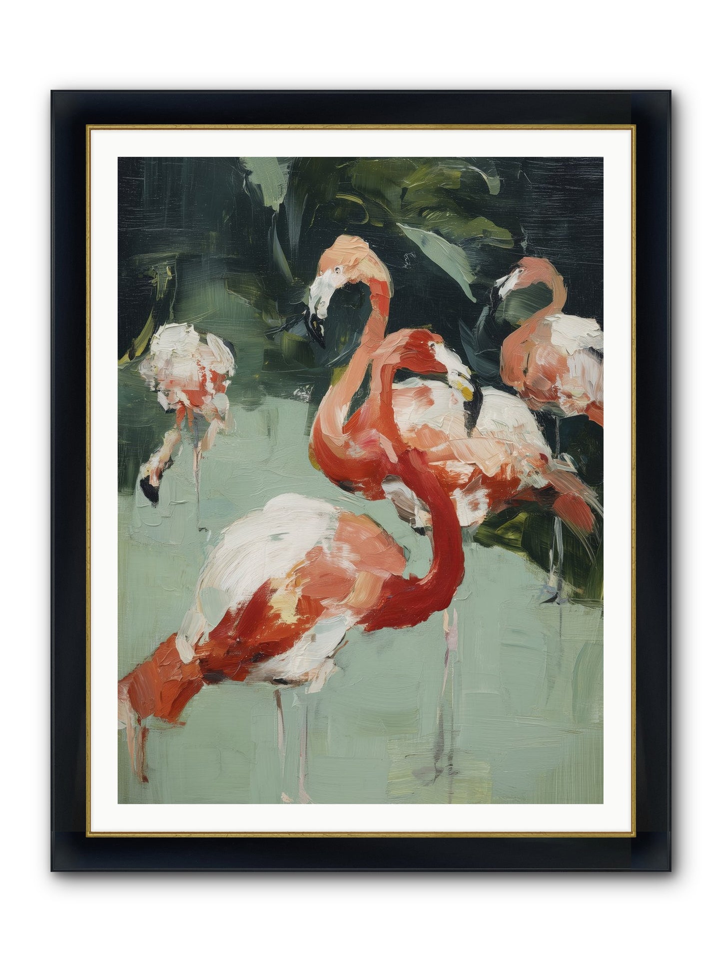 Dressed In Silk Framed Print - Wide Black w/Gold 36x48
