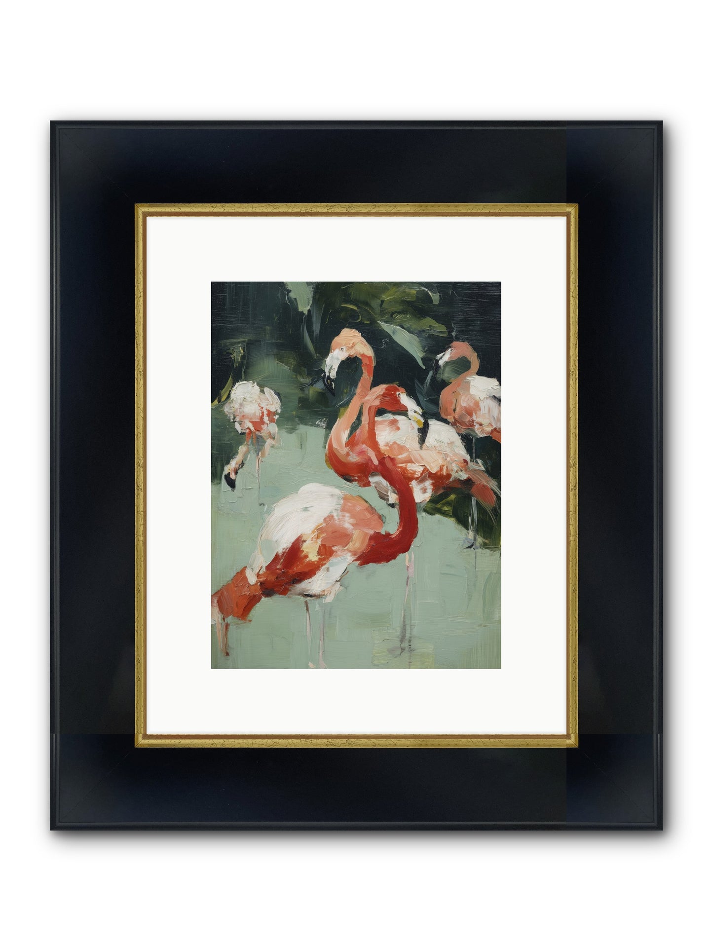 Dressed In Silk Framed Print - Wide Black w/Gold 9x12
