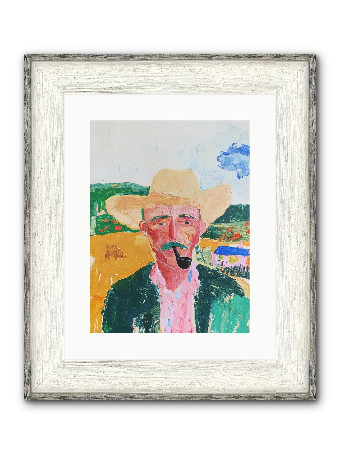Drifting Smoke Framed Print - Driftwood White 12x16