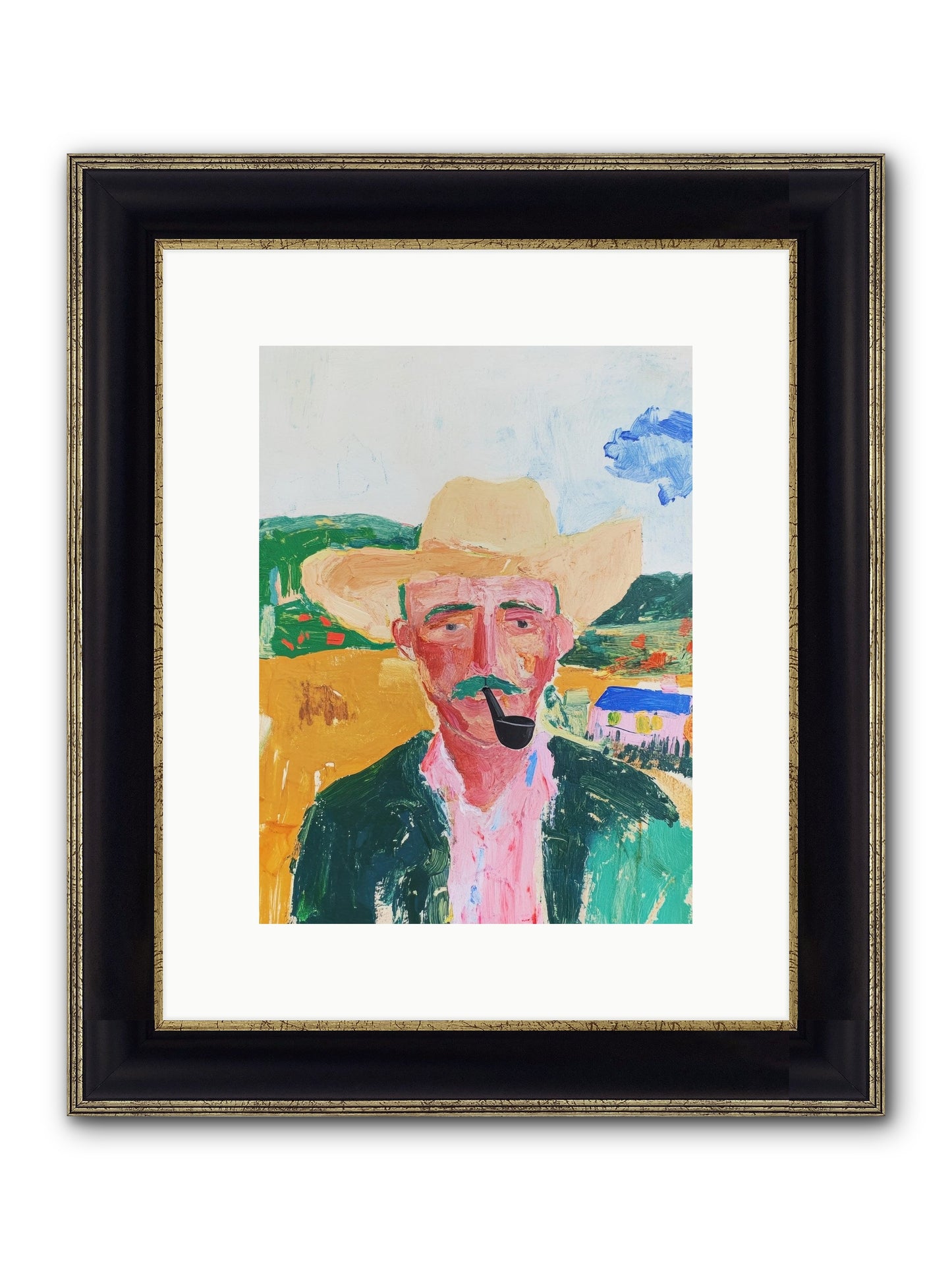 Drifting Smoke Framed Print - Black & Gold 9x12