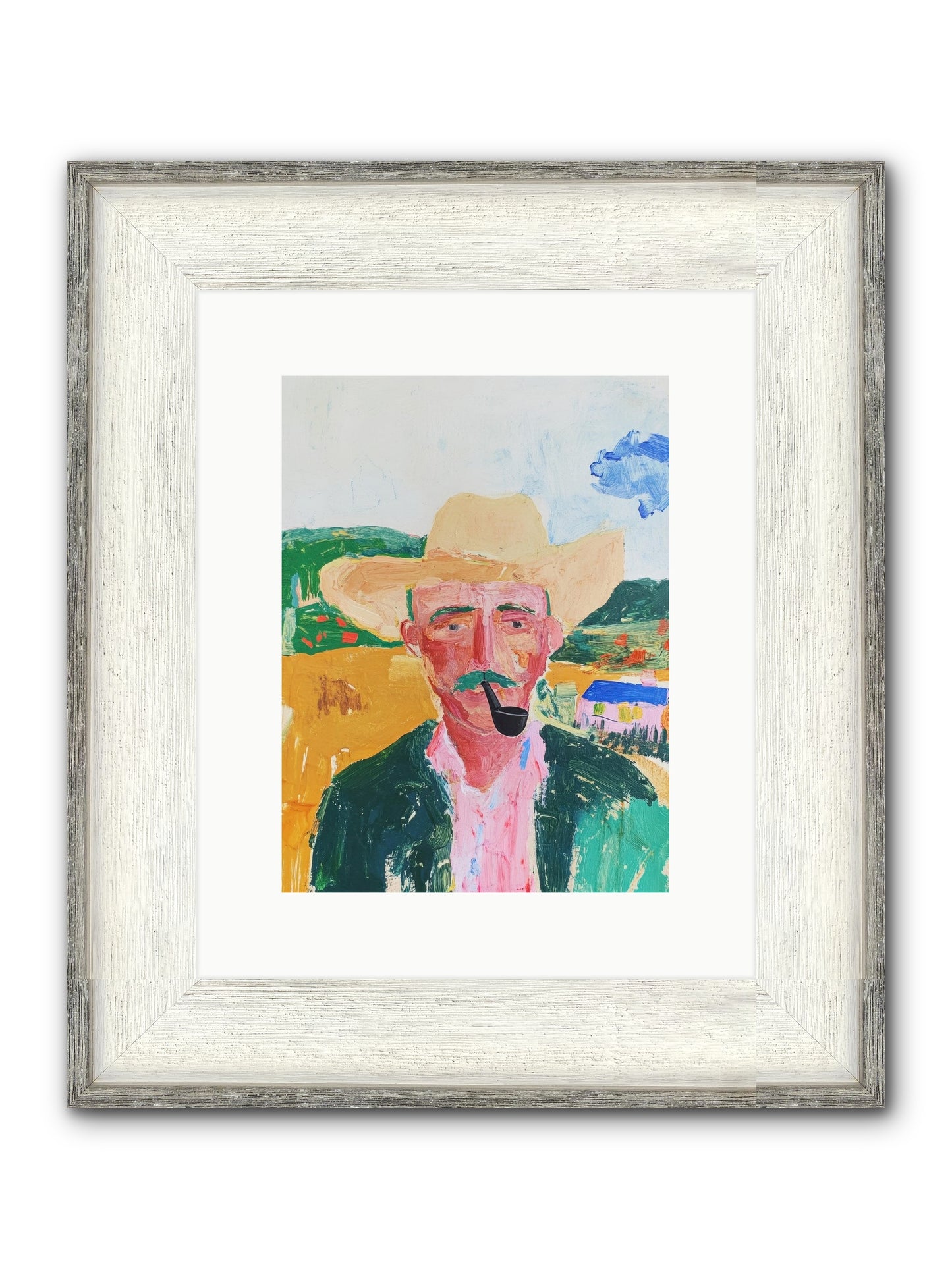 Drifting Smoke Framed Print - Driftwood White 9x12