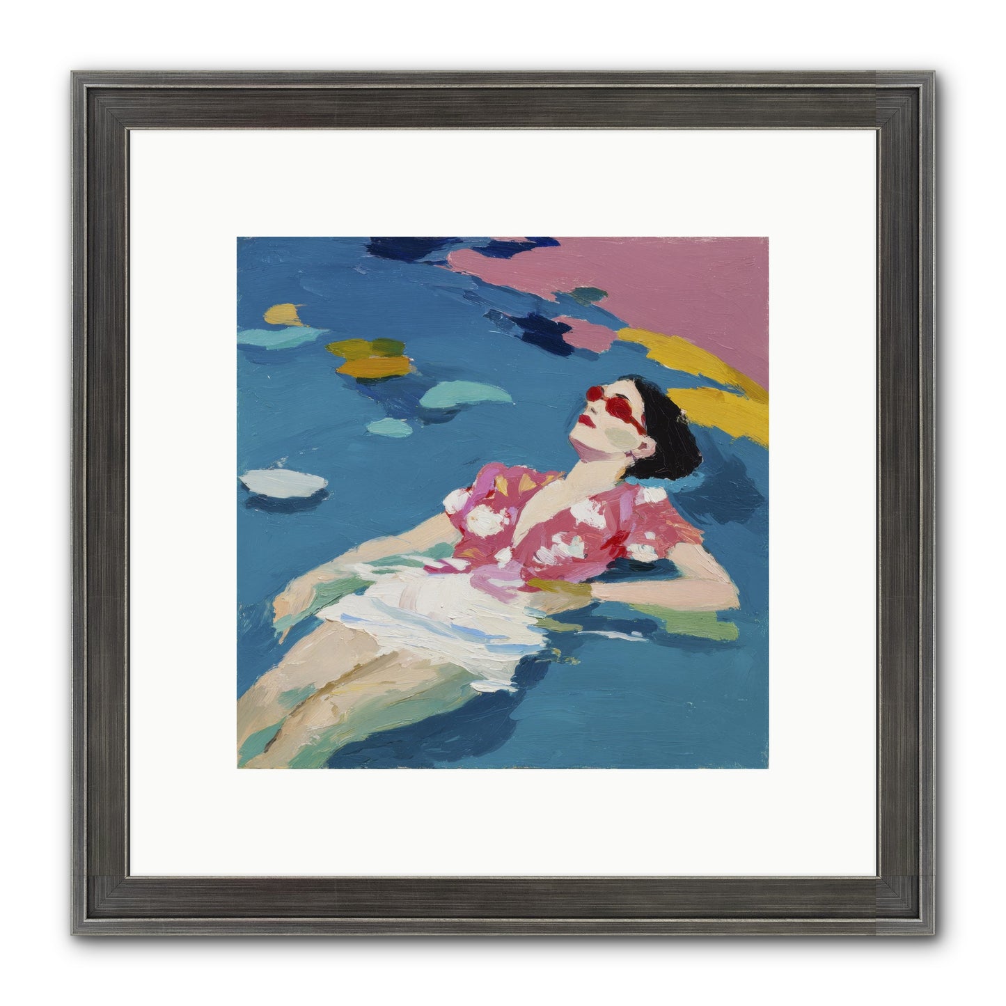 Drifting Through Blue Framed Print - Slimwoods Black/Silver 10x10