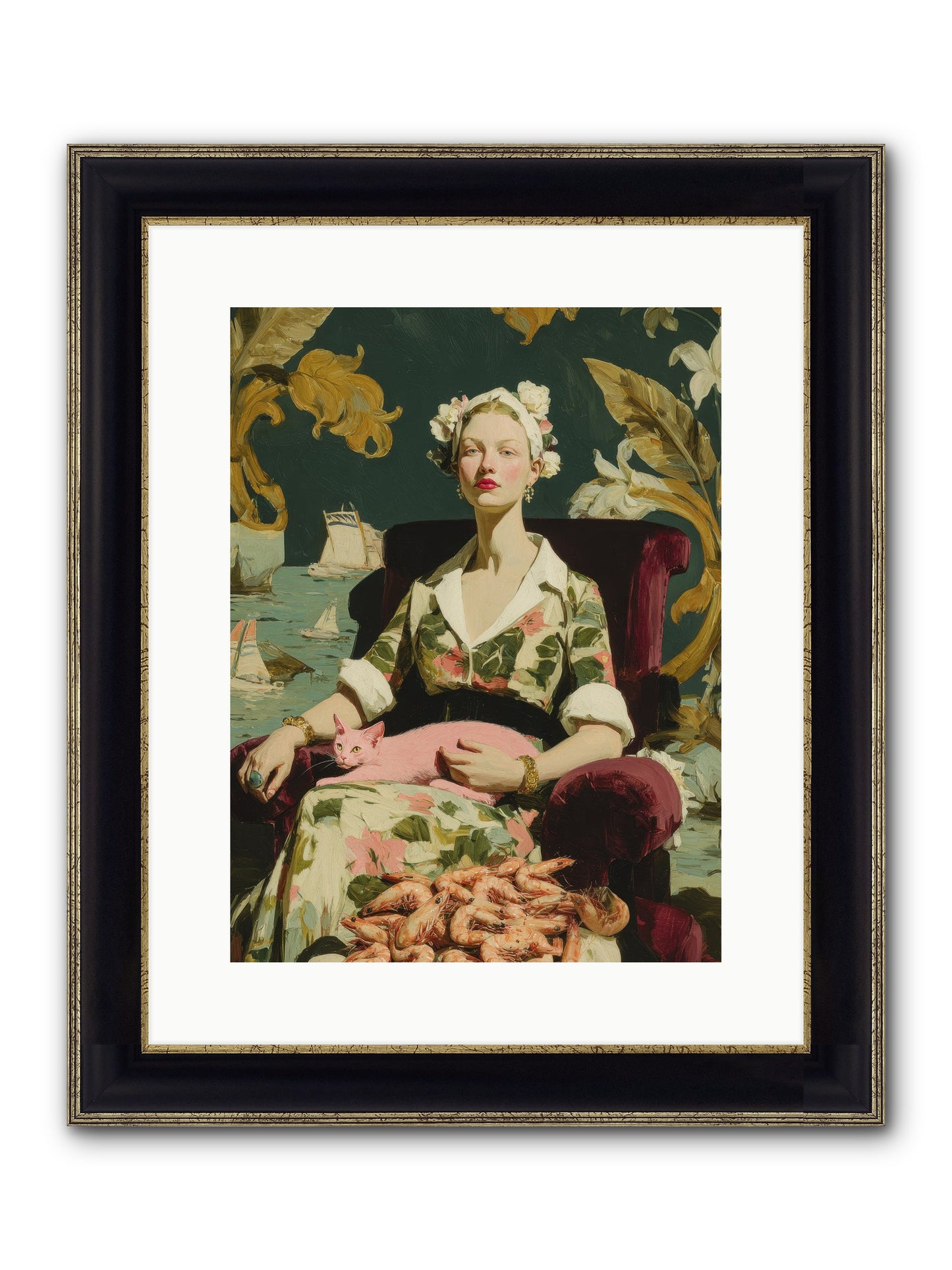 Duchess Of Daydreams Framed Print - Black & Gold 12x16