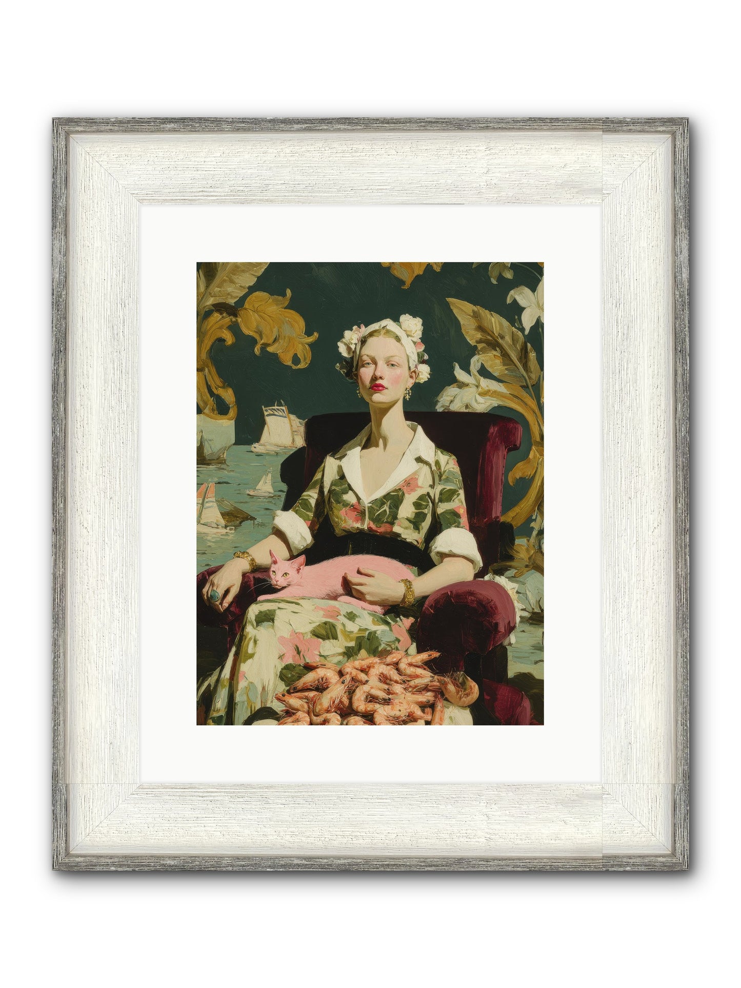 Duchess Of Daydreams Framed Print - Driftwood White 12x16
