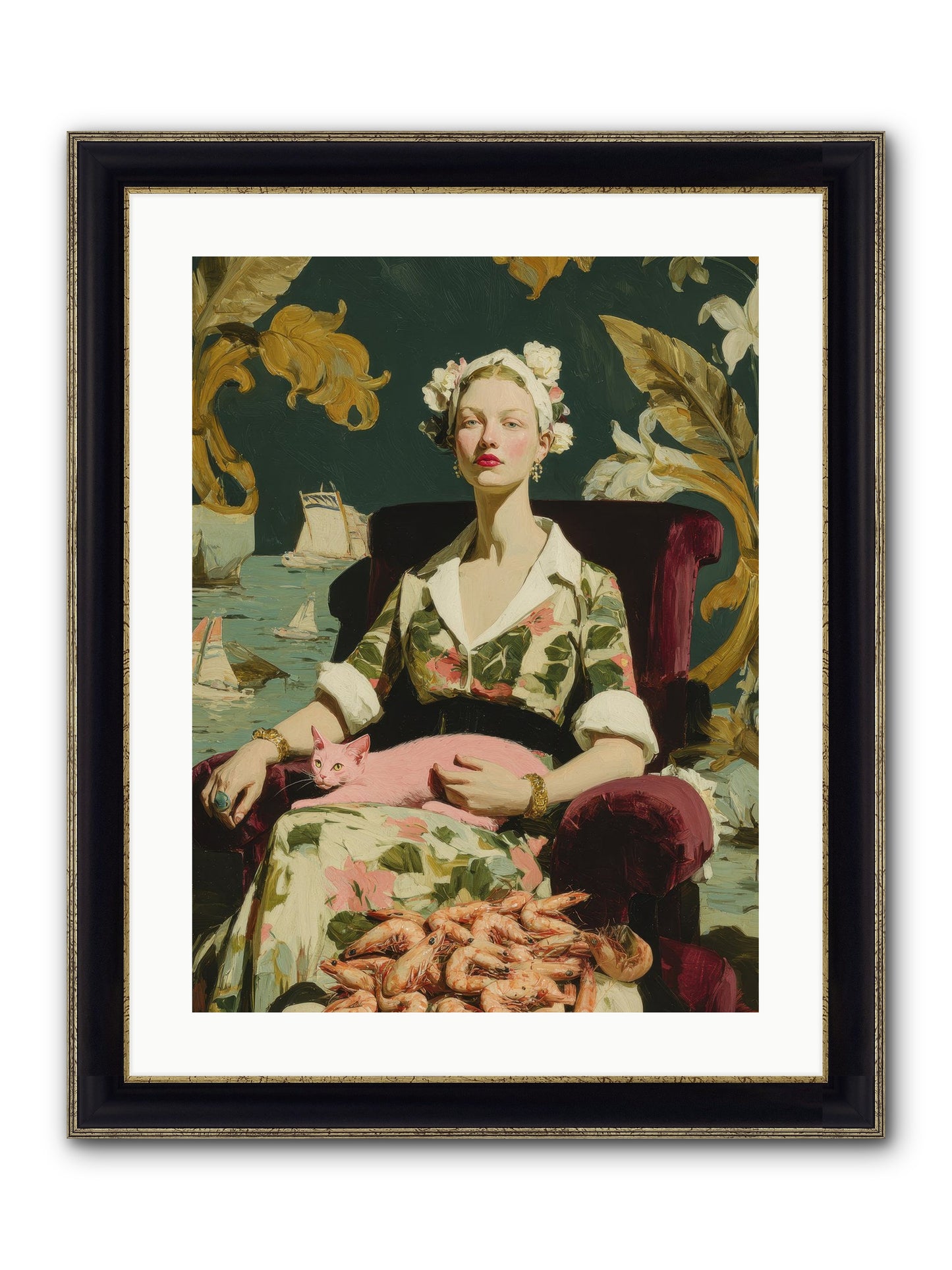 Duchess Of Daydreams Framed Print - Black & Gold 18x24