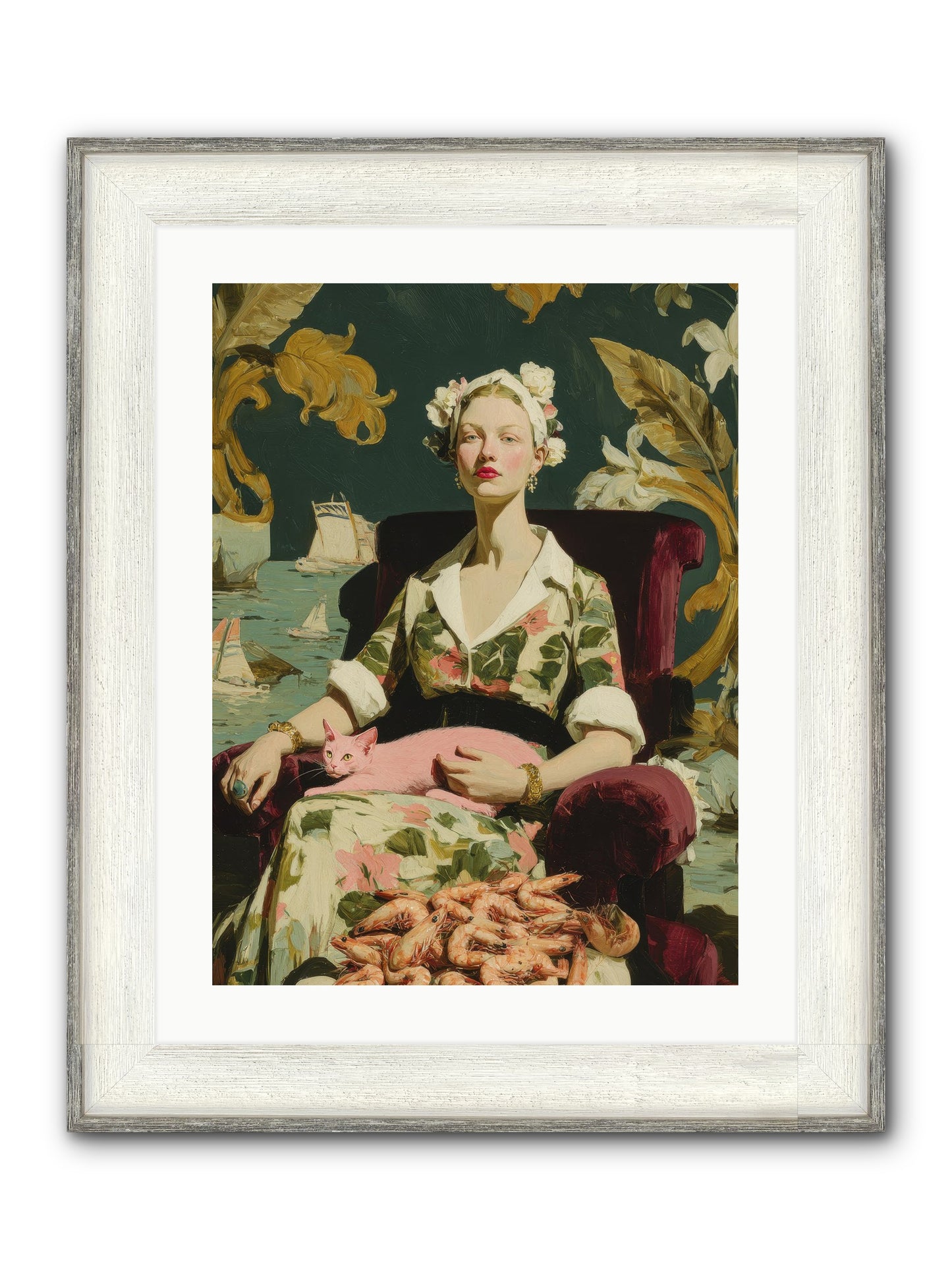 Duchess Of Daydreams Framed Print - Driftwood White 18x24