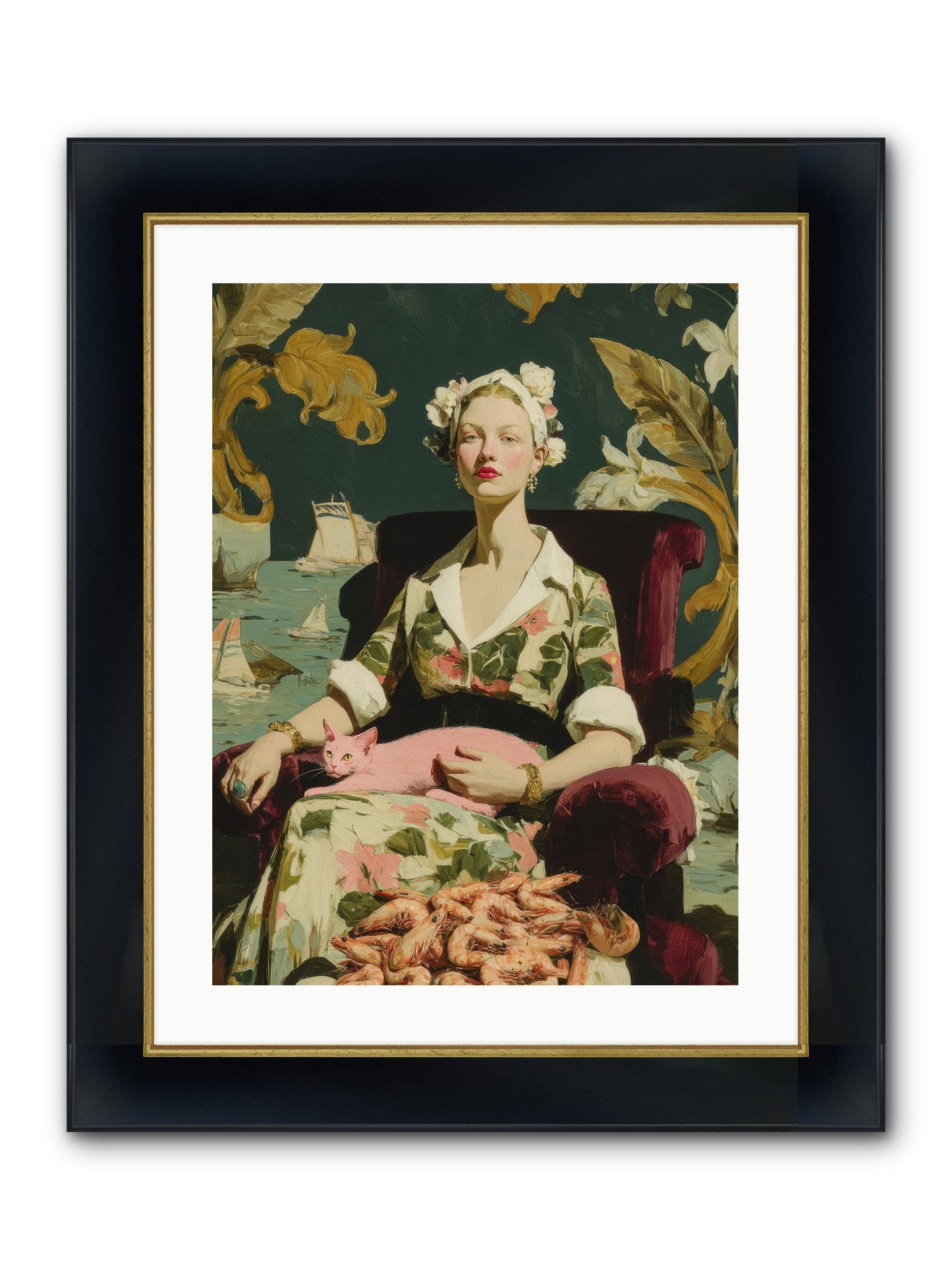 Duchess Of Daydreams Framed Print - Wide Black w/Gold 18x24