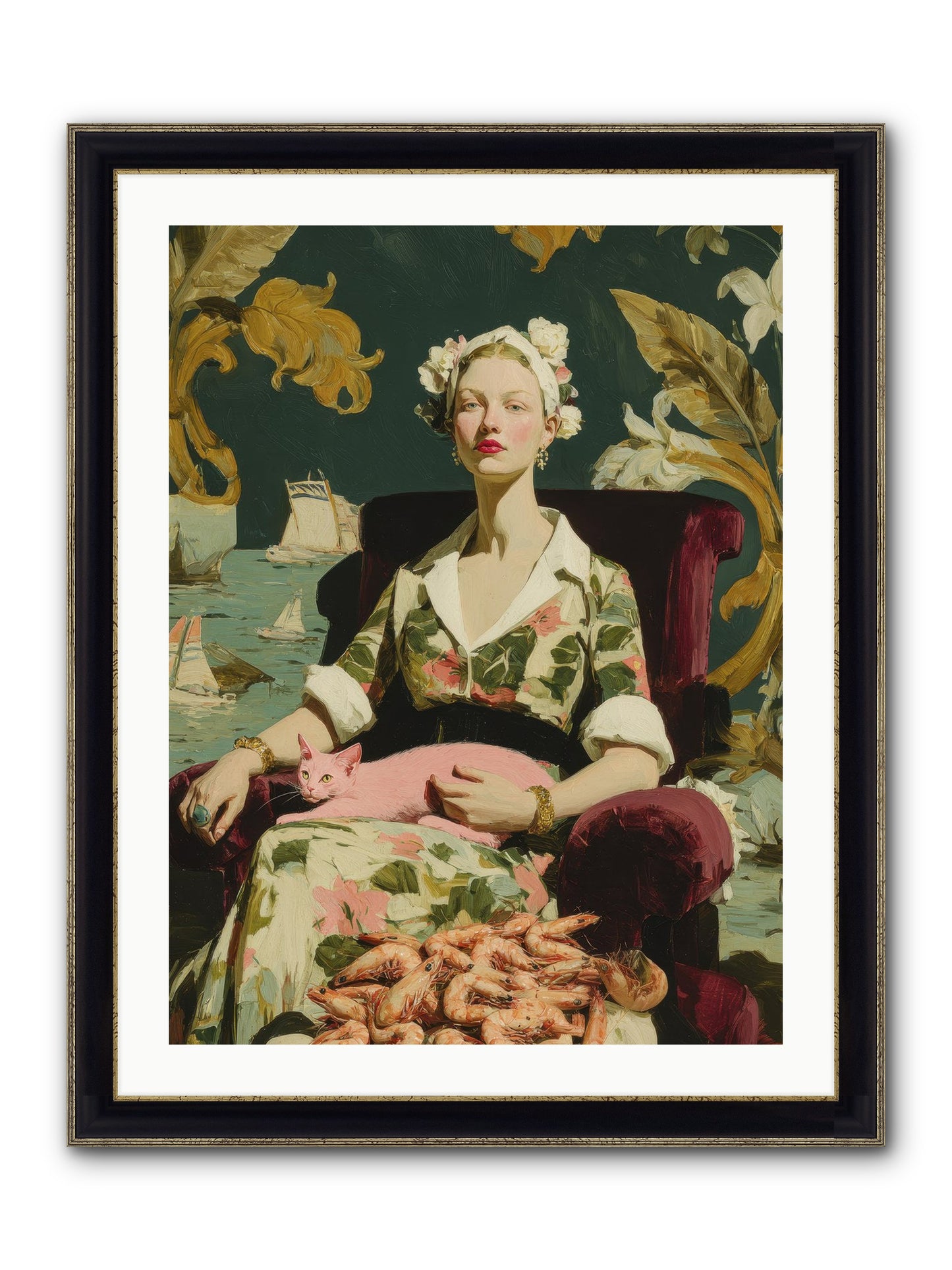 Duchess Of Daydreams Framed Print - Black & Gold 24x32