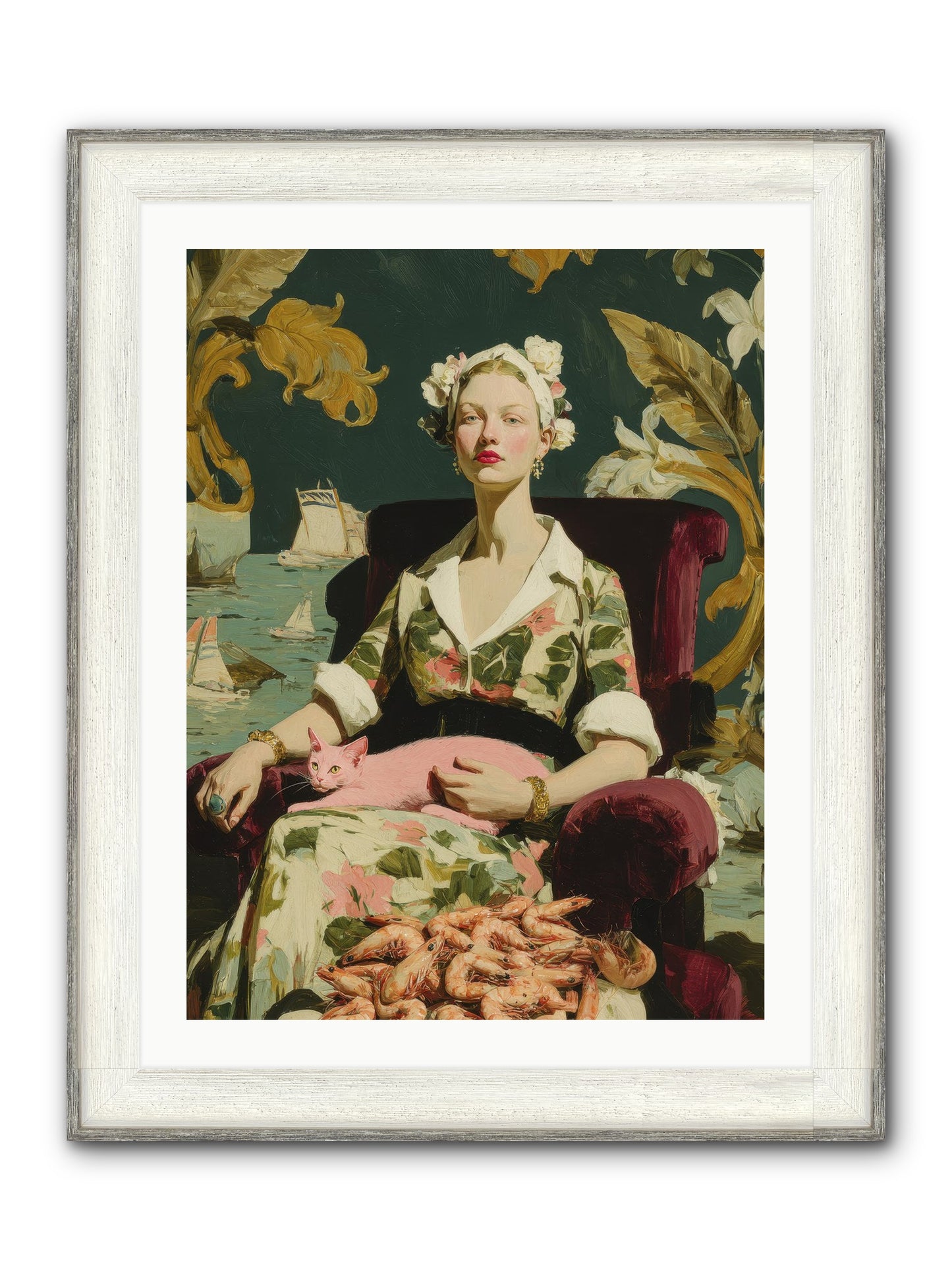 Duchess Of Daydreams Framed Print - Driftwood White 24x32