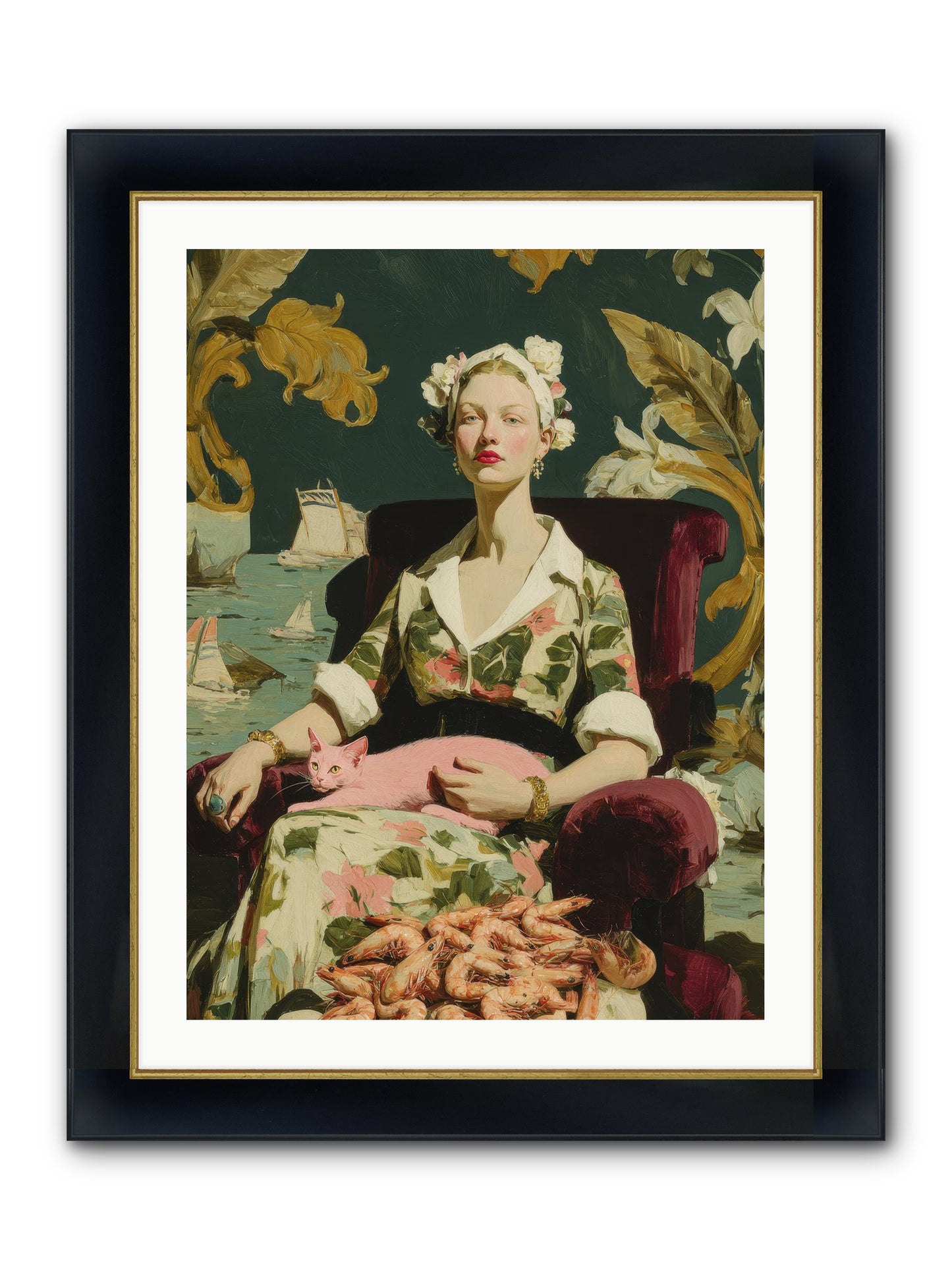 Duchess Of Daydreams Framed Print - Wide Black w/Gold 24x32
