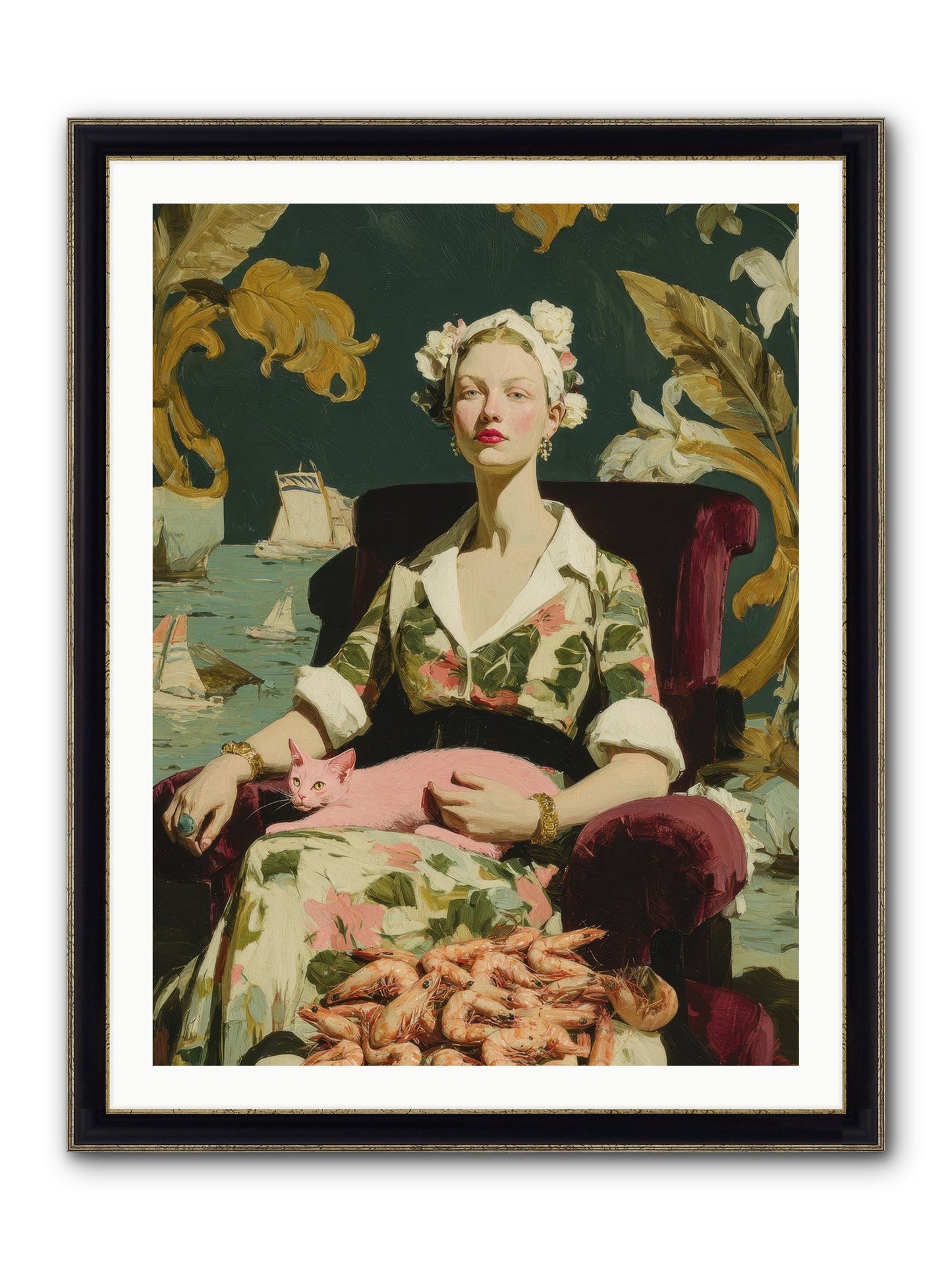 Duchess Of Daydreams Framed Print - Black & Gold 30x40