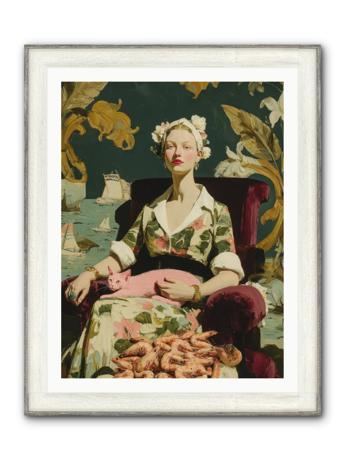 Duchess Of Daydreams Framed Print - Driftwood White 30x40