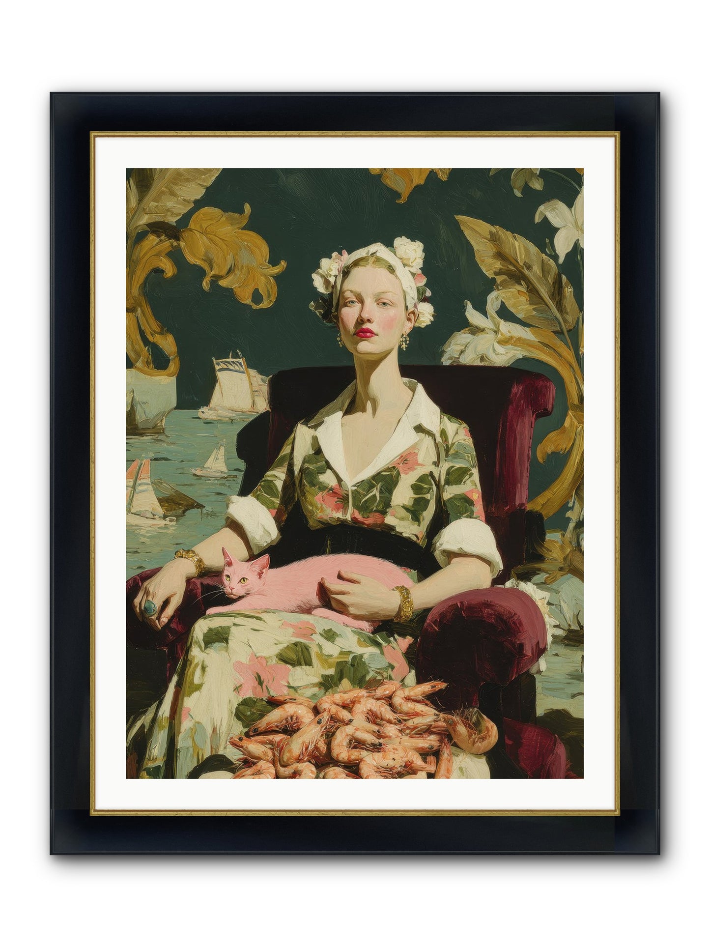 Duchess Of Daydreams Framed Print - Wide Black w/Gold 30x40