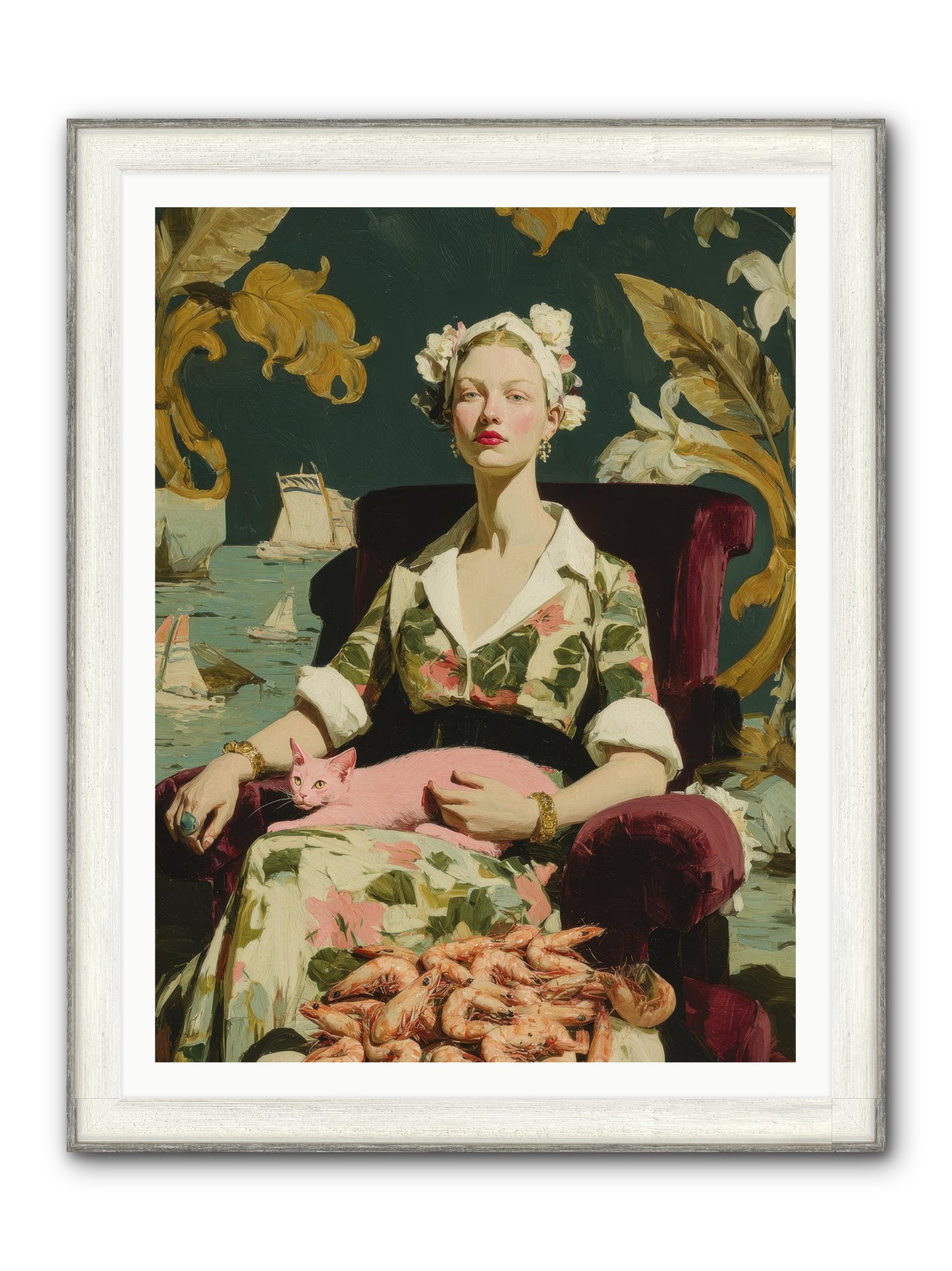 Duchess Of Daydreams Framed Print - Driftwood White 36x48