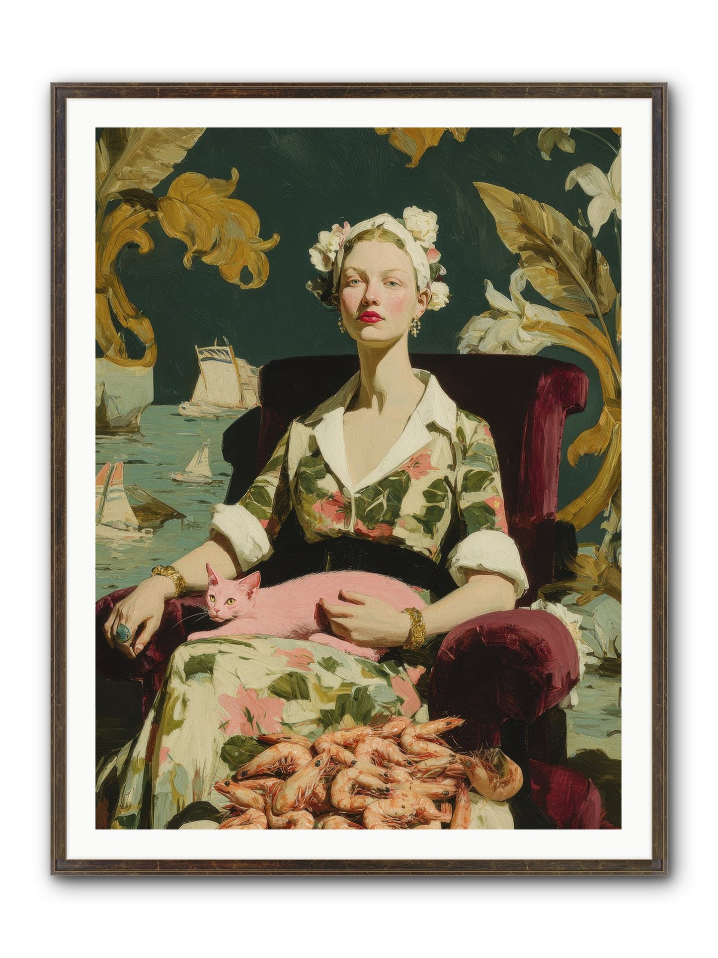 Duchess Of Daydreams Framed Print - Slimwoods Black/Gold 36x48