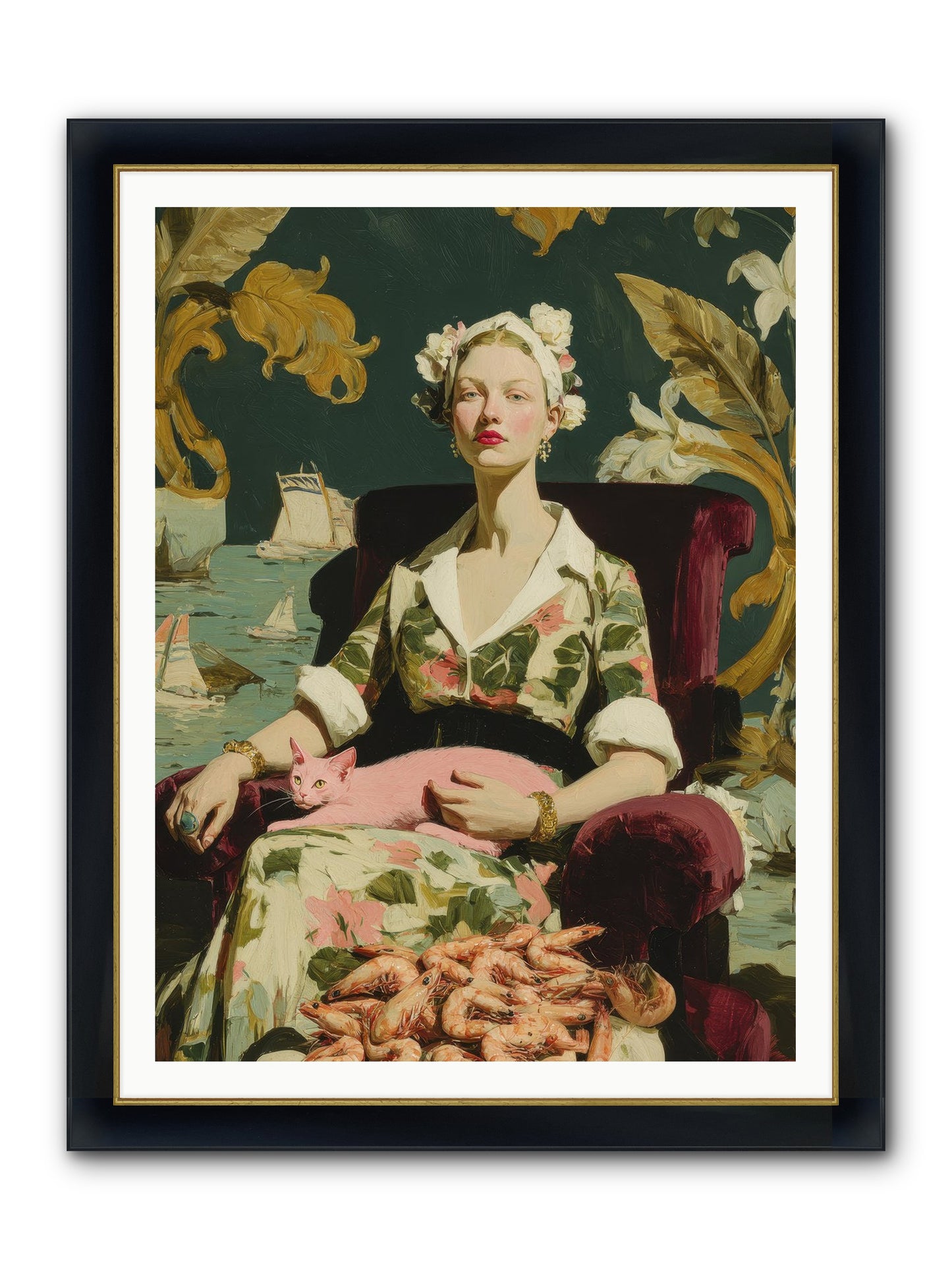 Duchess Of Daydreams Framed Print - Wide Black w/Gold 36x48