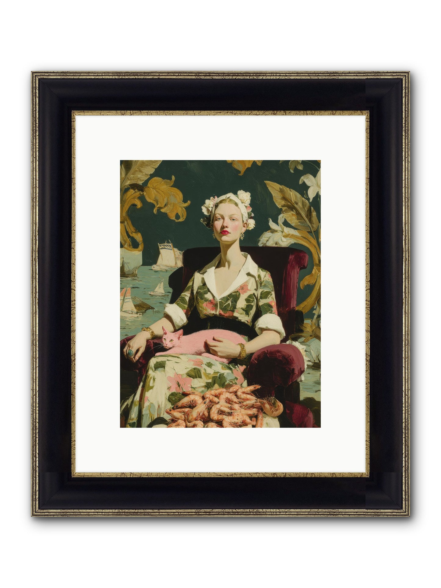Duchess Of Daydreams Framed Print - Black & Gold 9x12