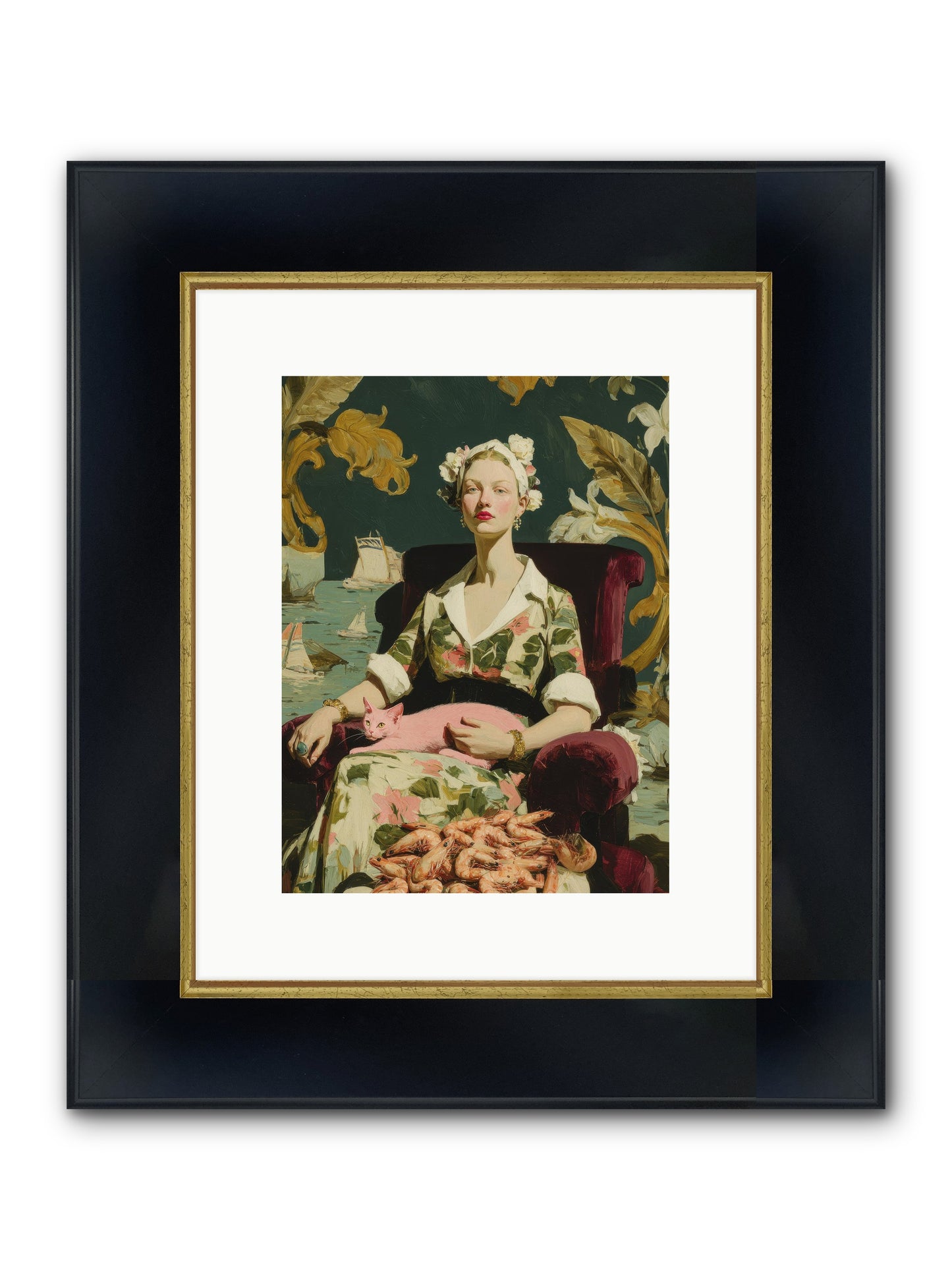 Duchess Of Daydreams Framed Print - Wide Black w/Gold 9x12