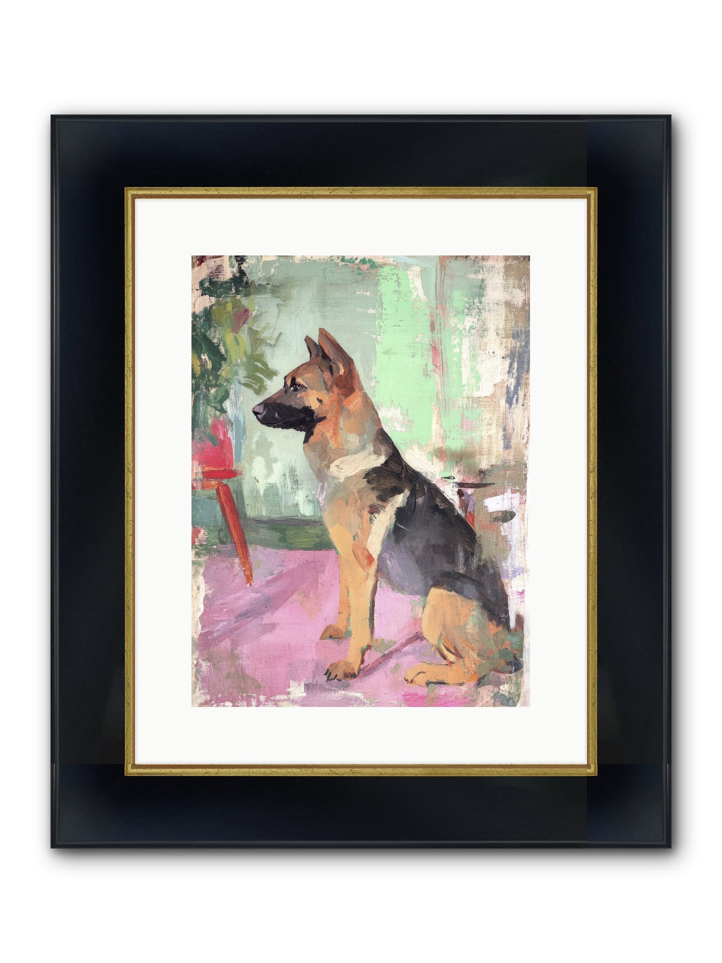 Duke Framed Print - Wide Black w/Gold 12x16
