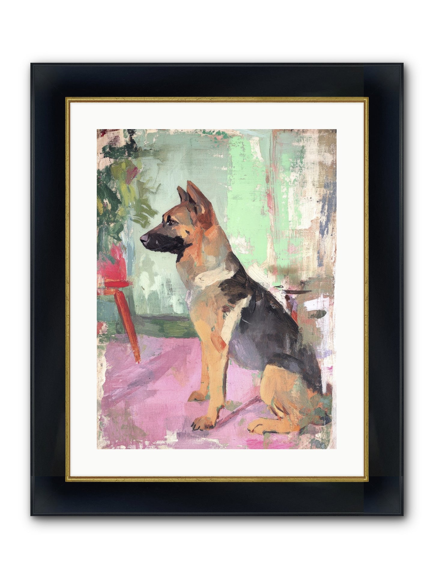 Duke Framed Print - Wide Black w/Gold 18x24