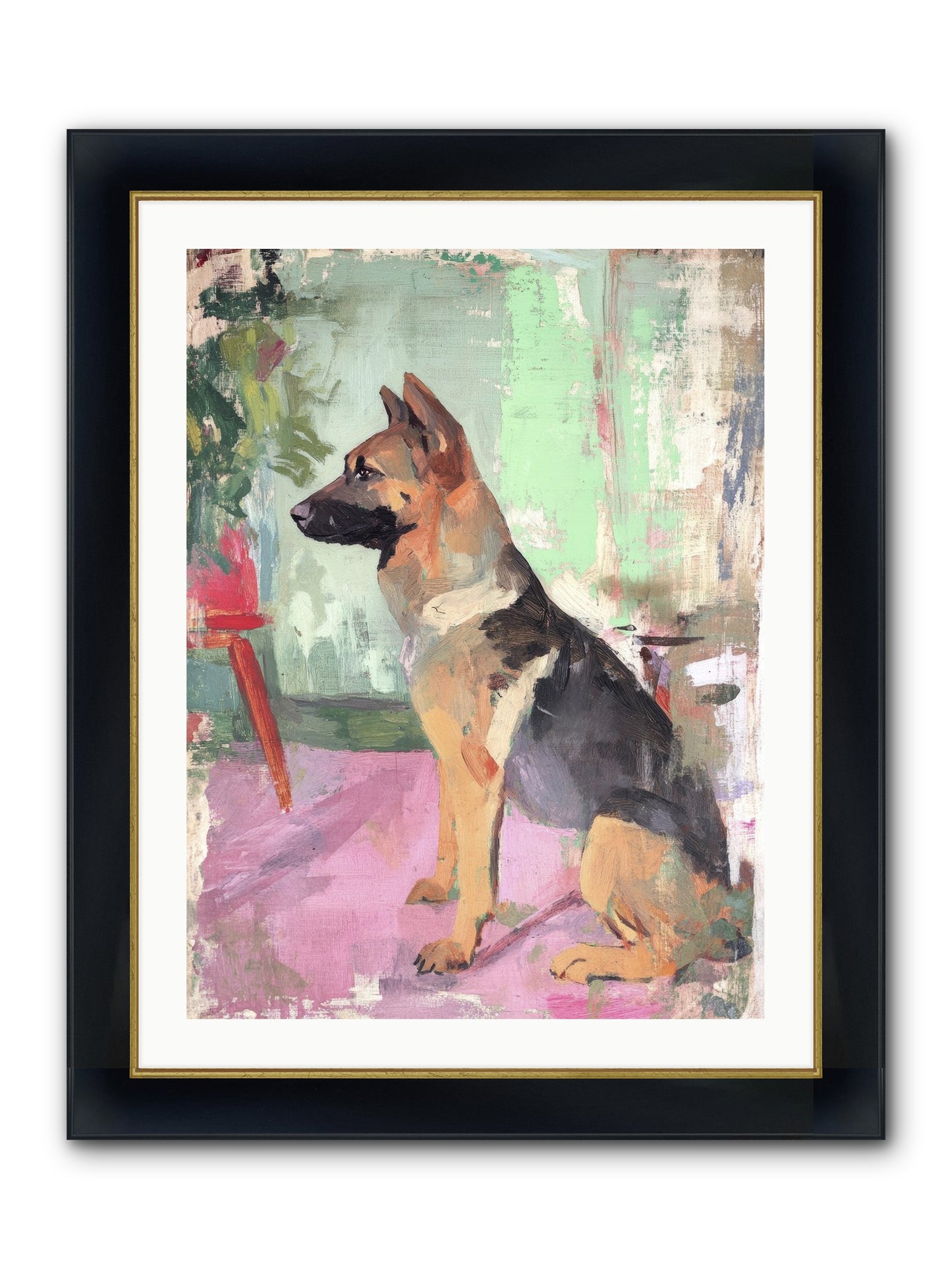 Duke Framed Print - Wide Black w/Gold 24x32