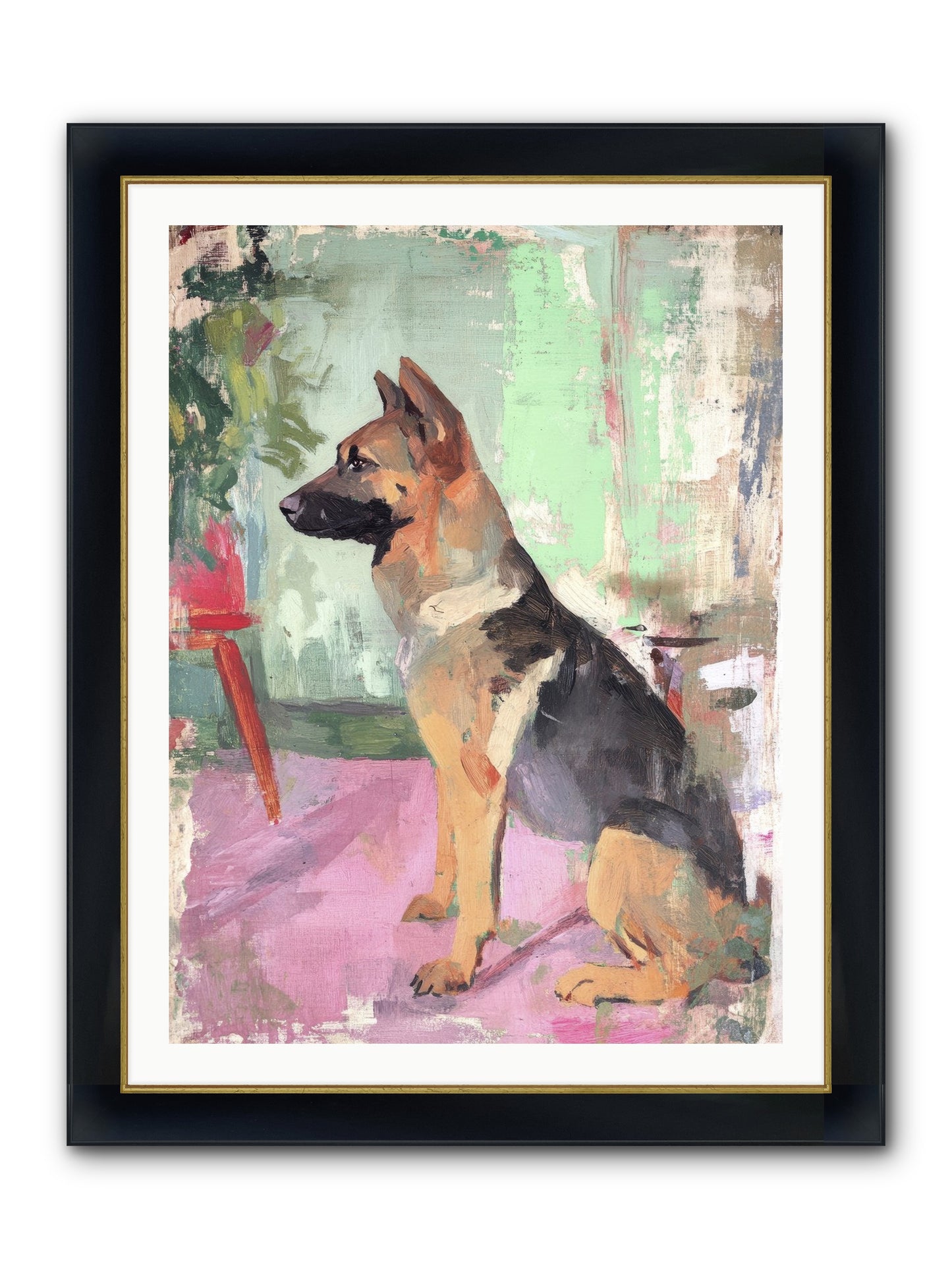 Duke Framed Print - Wide Black w/Gold 30x40