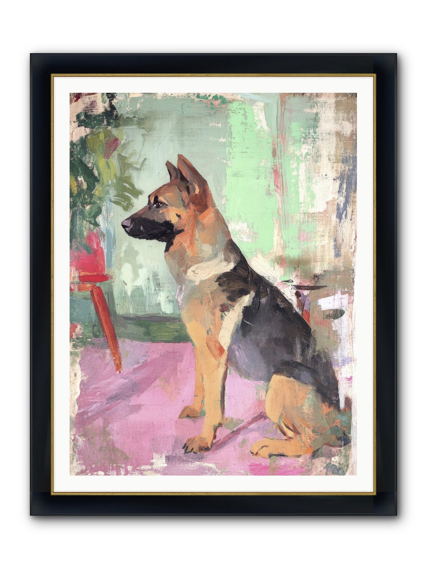 Duke Framed Print - Wide Black w/Gold 36x48