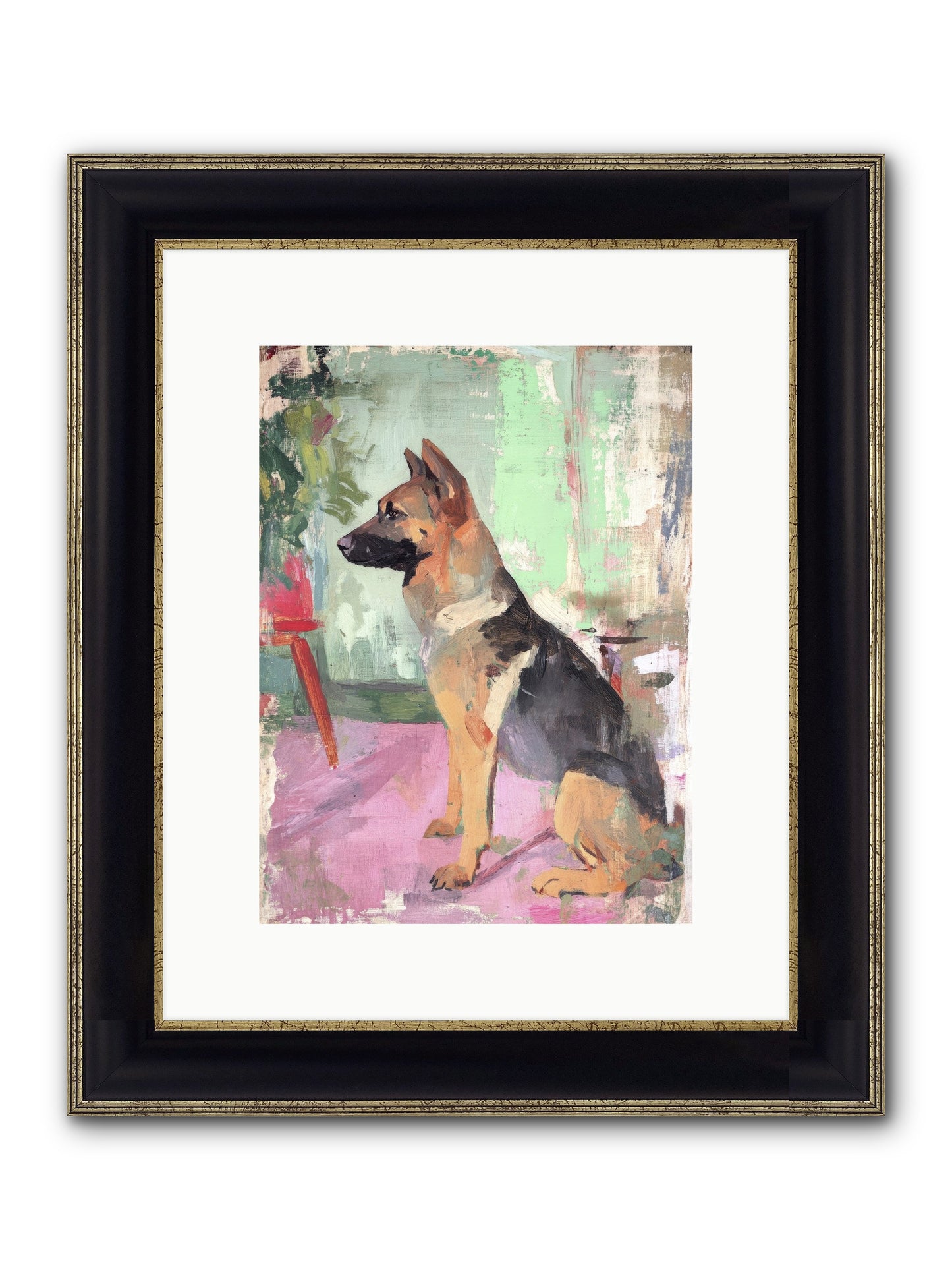Duke Framed Print - Black & Gold 9x12