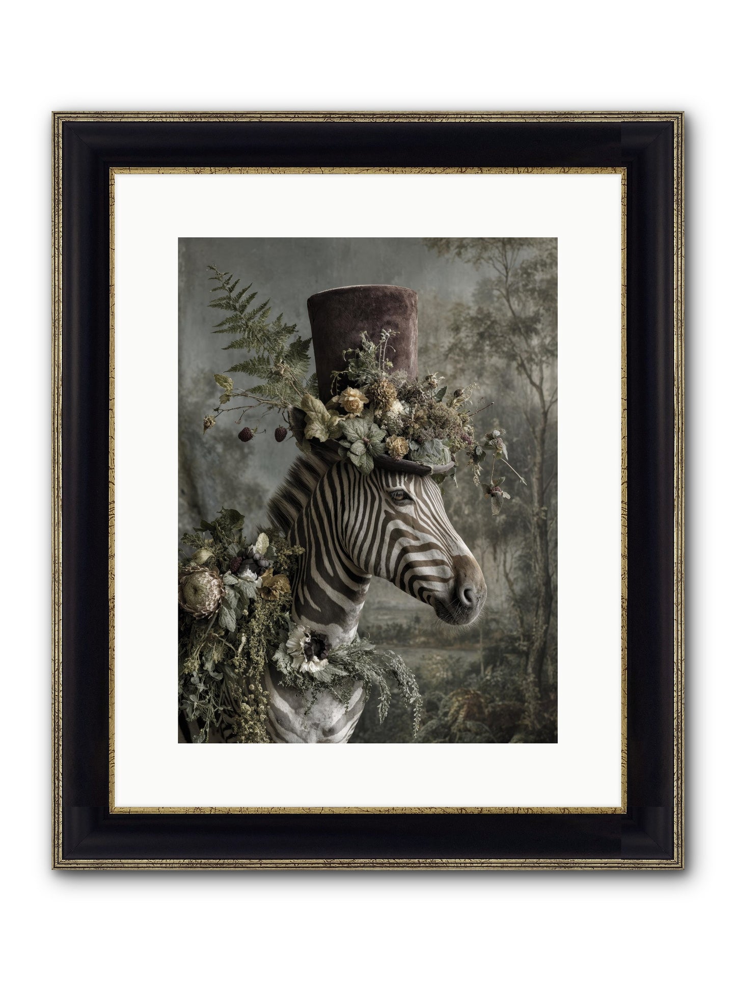Dulcet Framed Print - Black & Gold 12x16