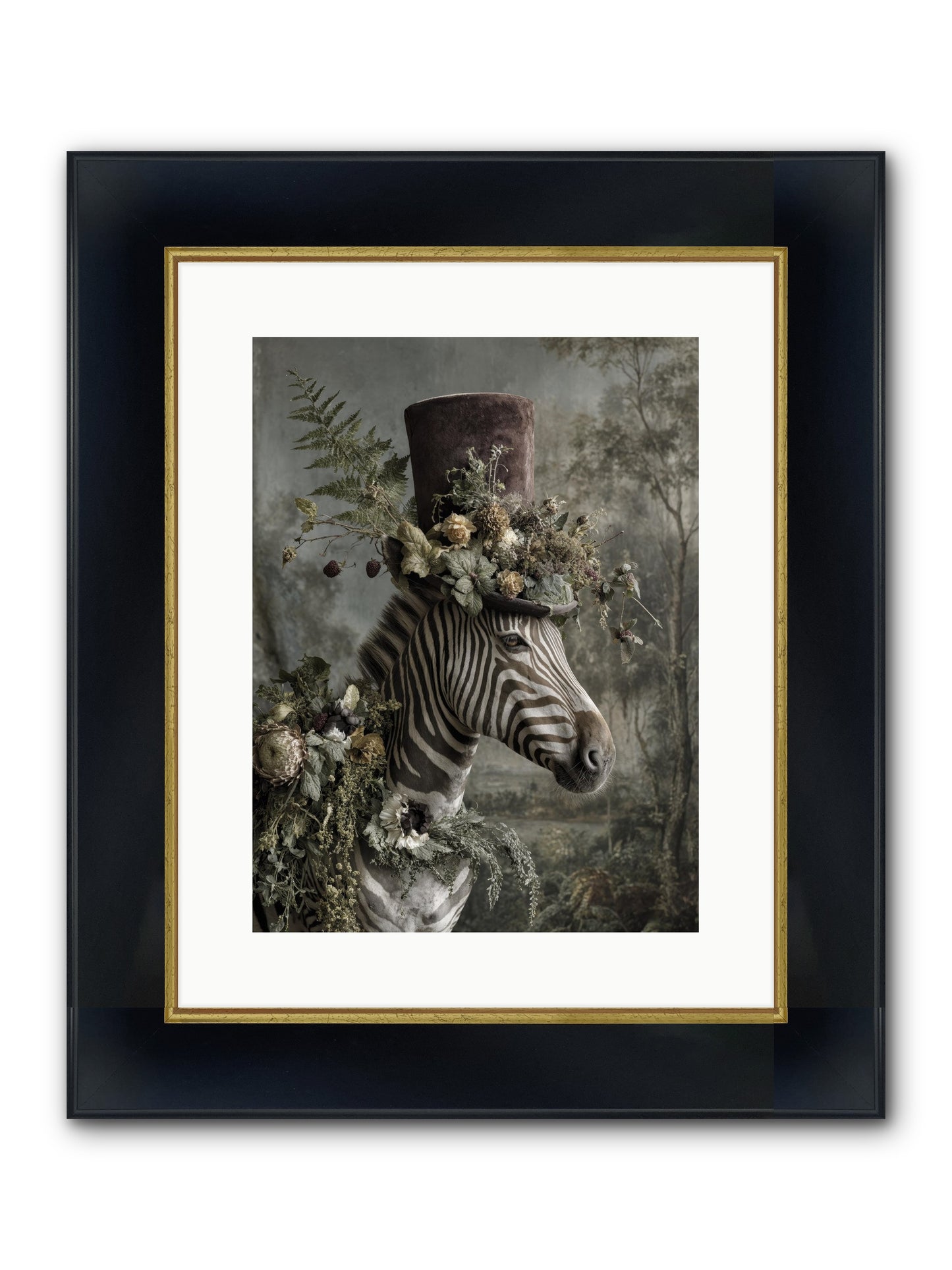 Dulcet Framed Print - Wide Black w/Gold 12x16