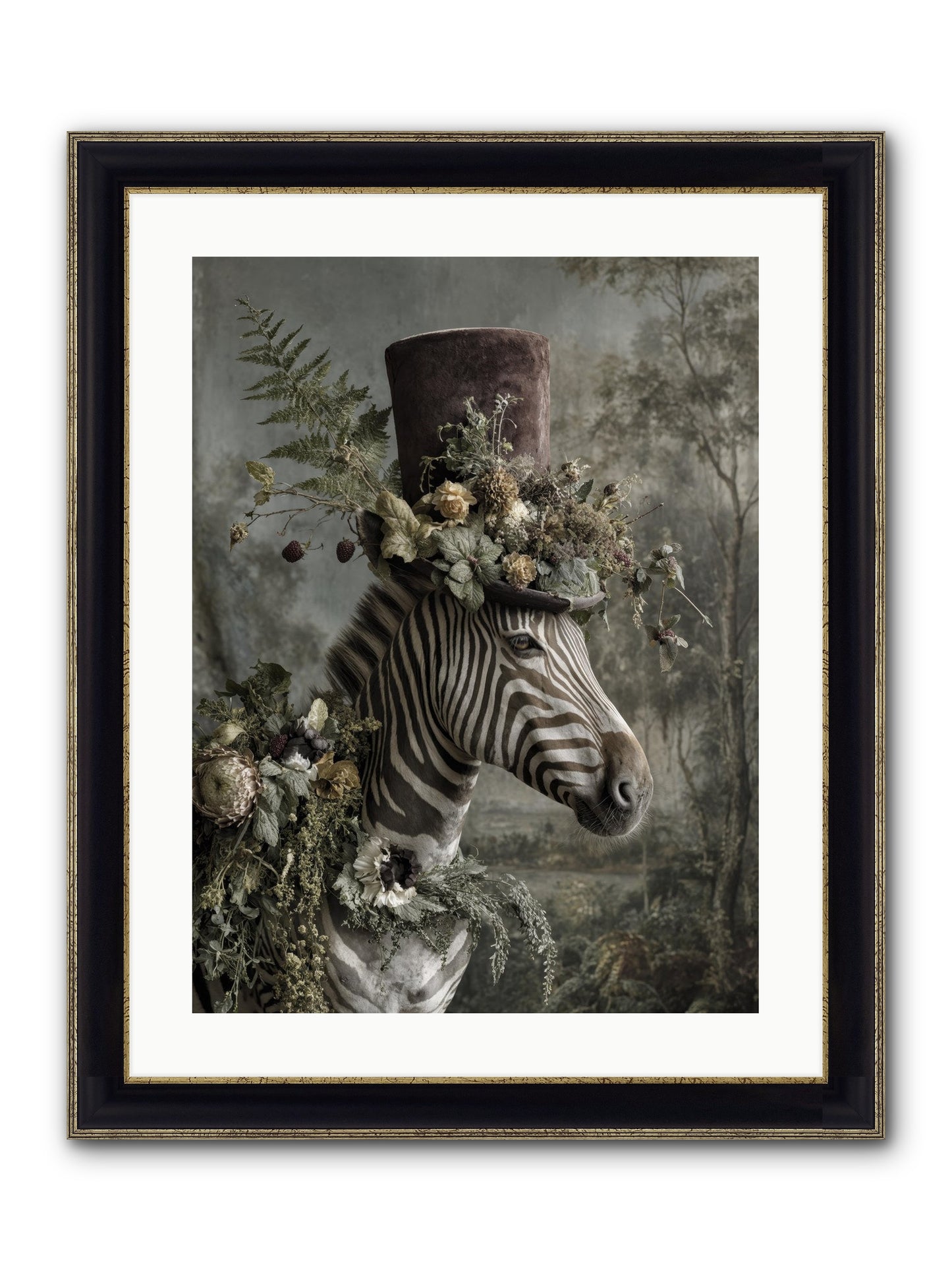 Dulcet Framed Print - Black & Gold 18x24