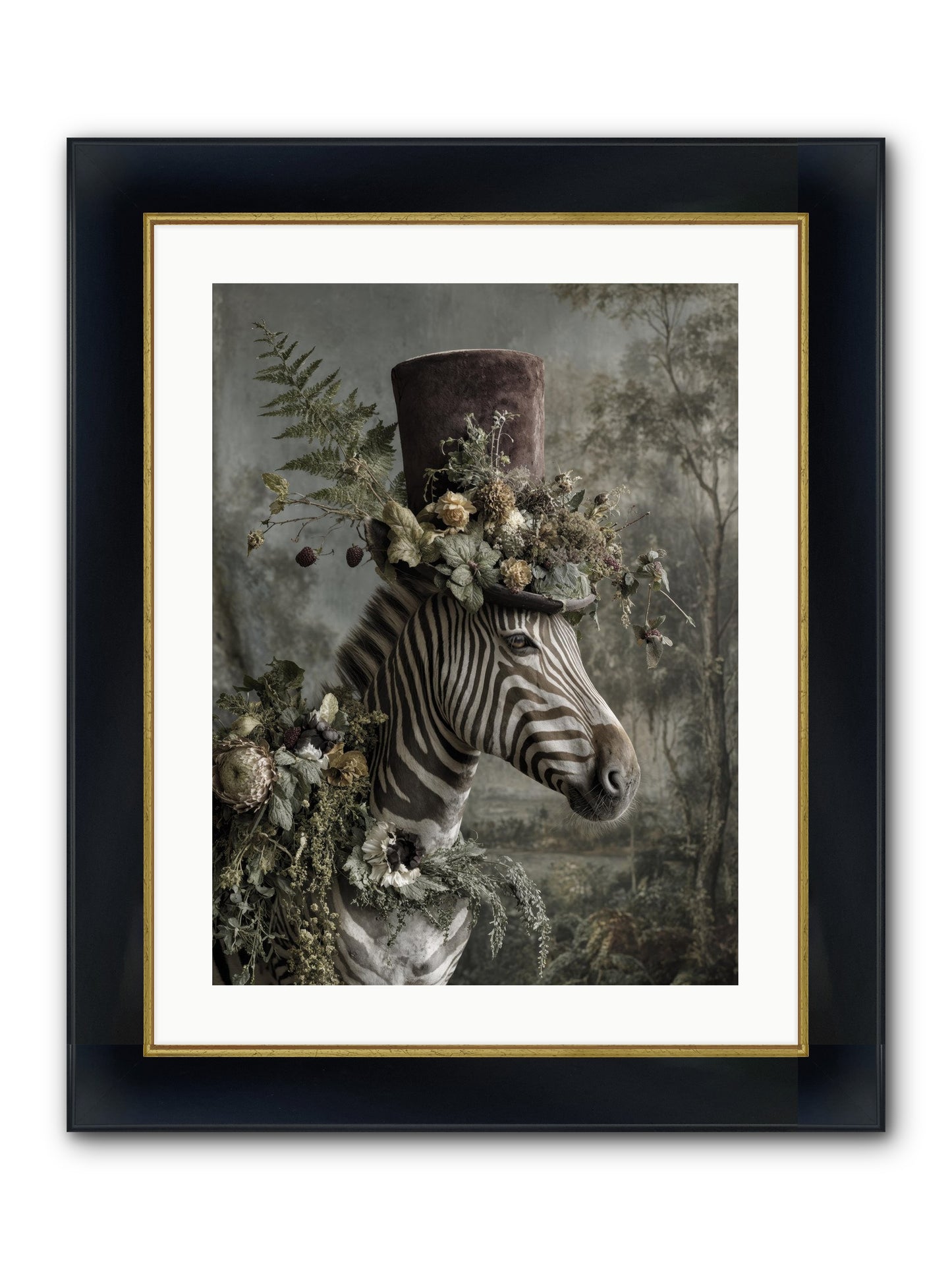Dulcet Framed Print - Wide Black w/Gold 18x24