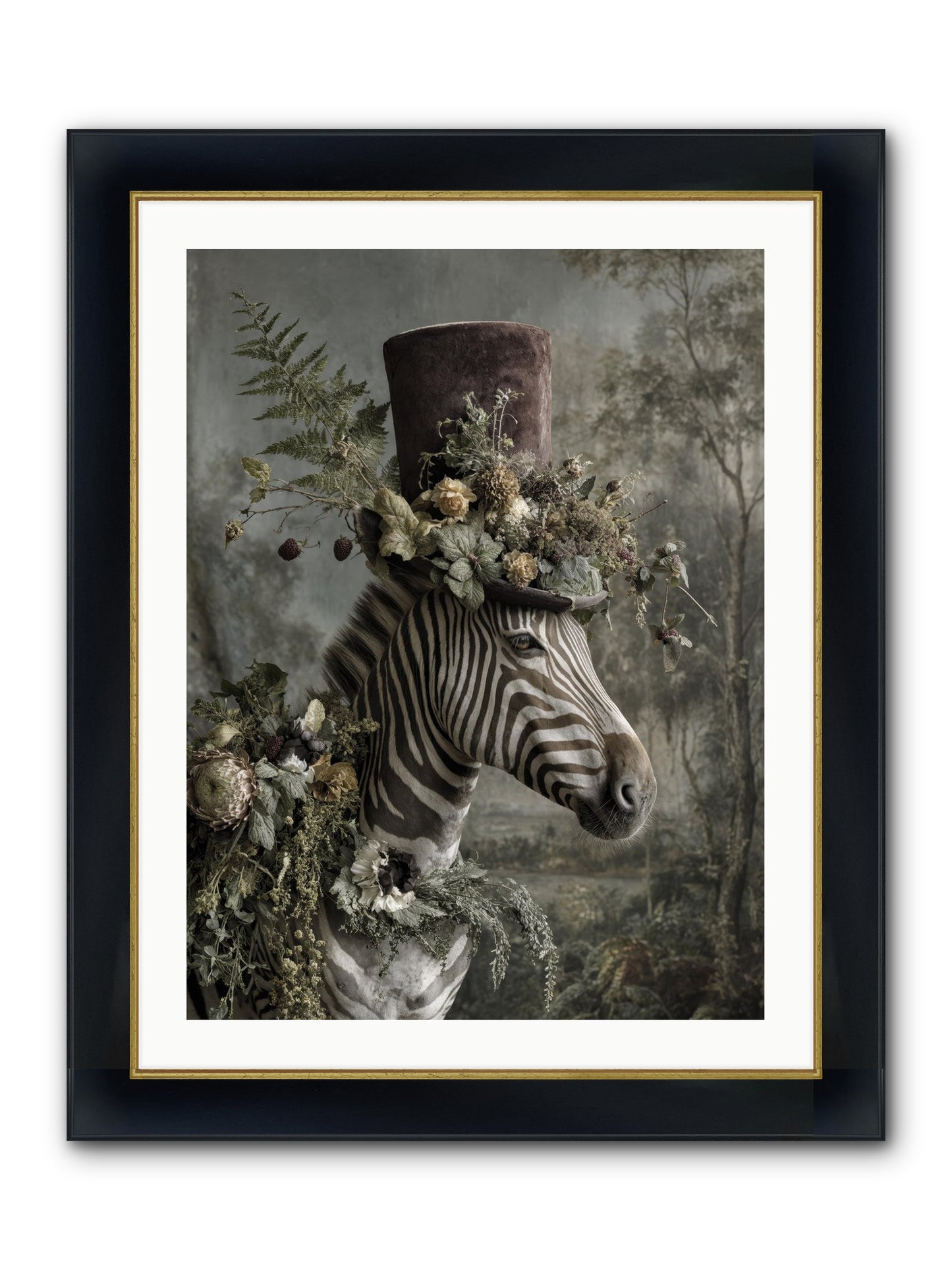 Dulcet Framed Print - Wide Black w/Gold 24x32
