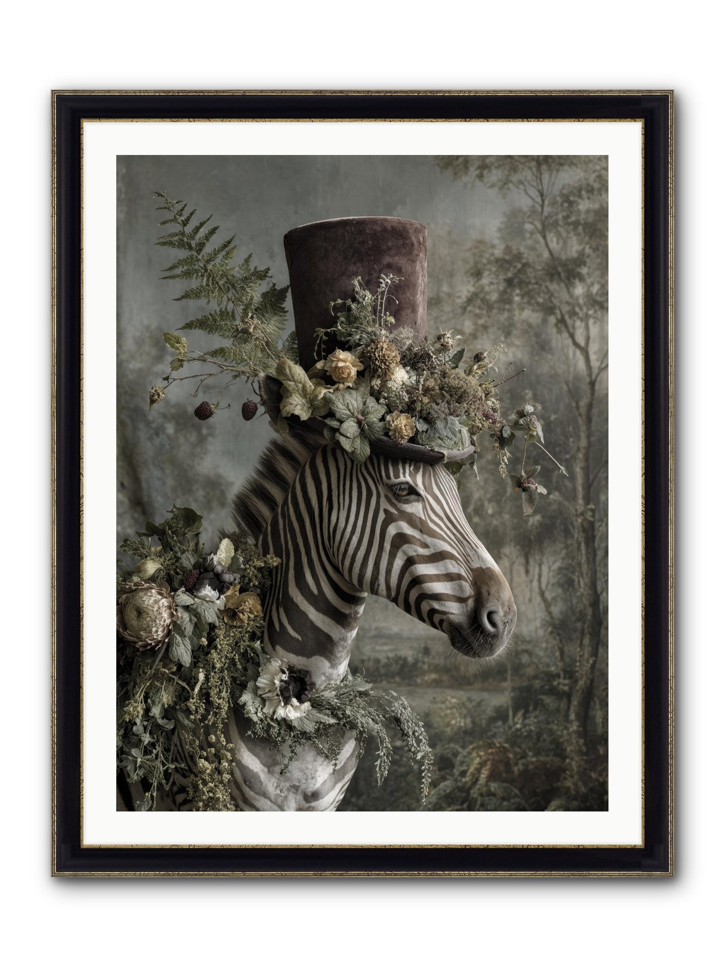 Dulcet Framed Print - Black & Gold 30x40