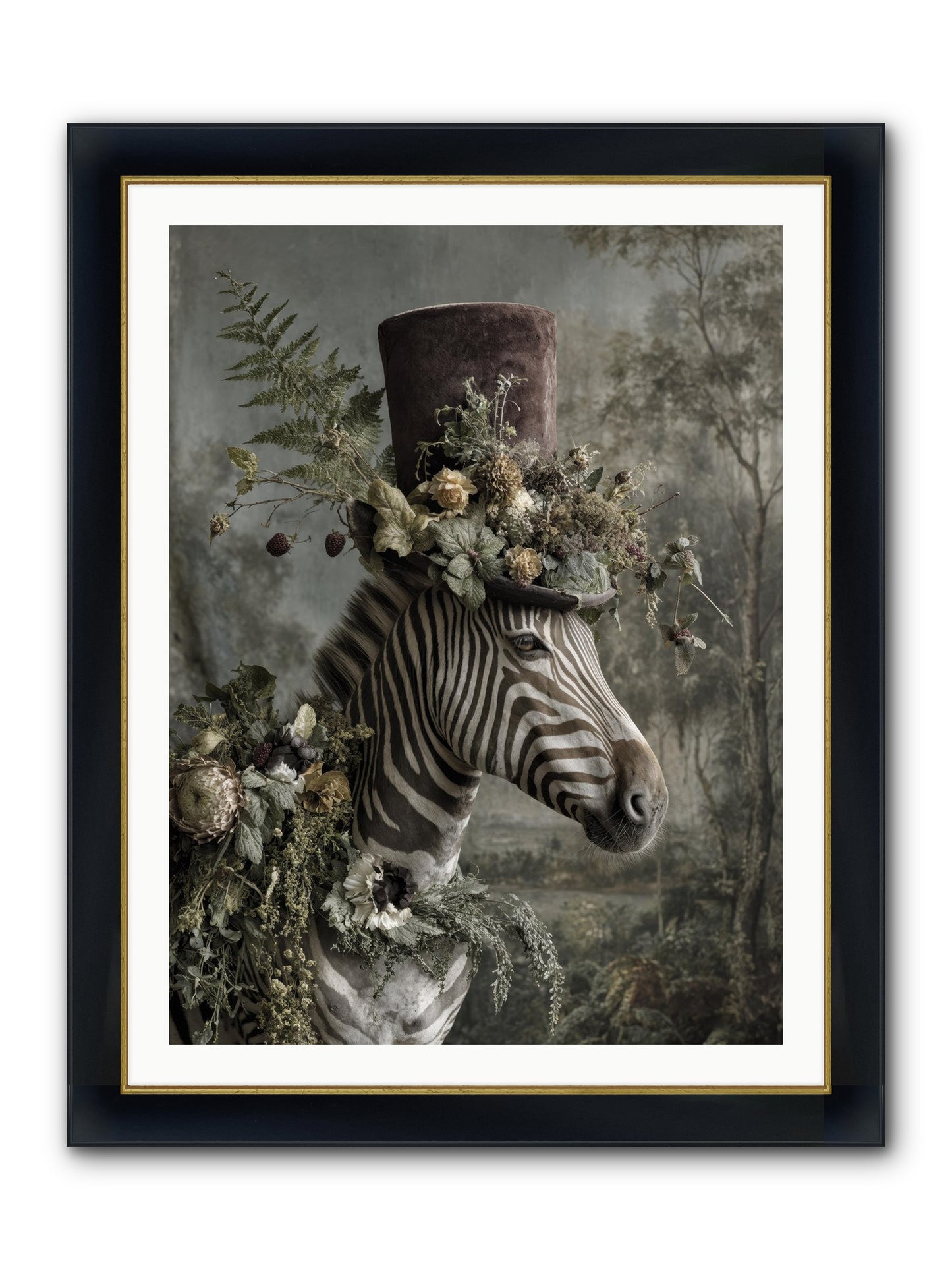 Dulcet Framed Print - Wide Black w/Gold 30x40