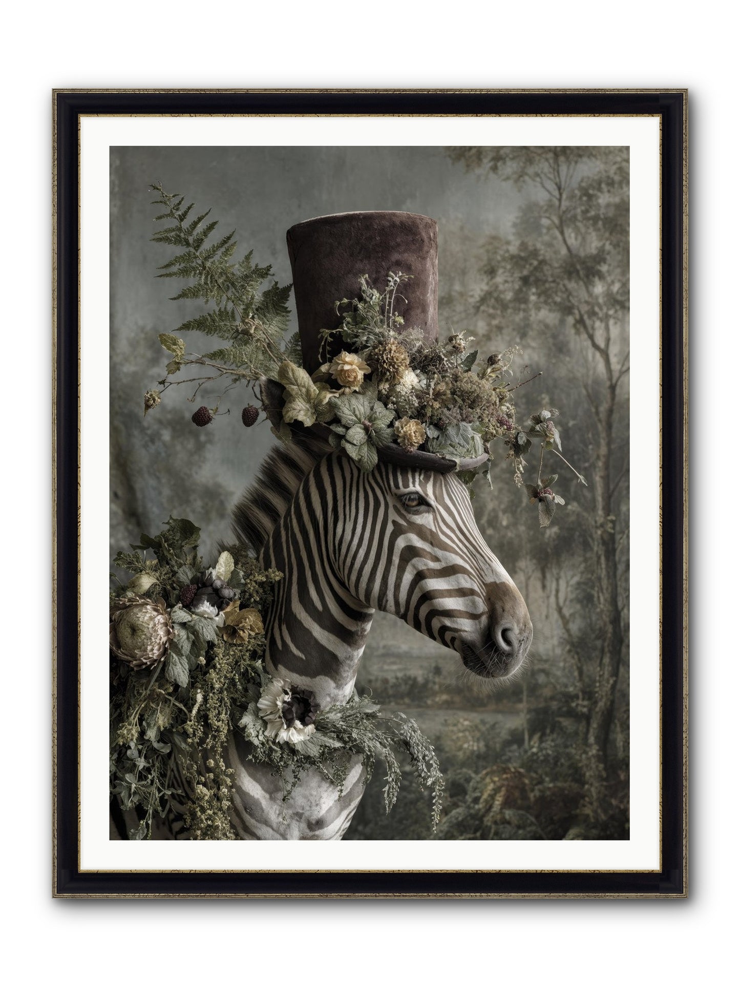 Dulcet Framed Print - Black & Gold 36x48