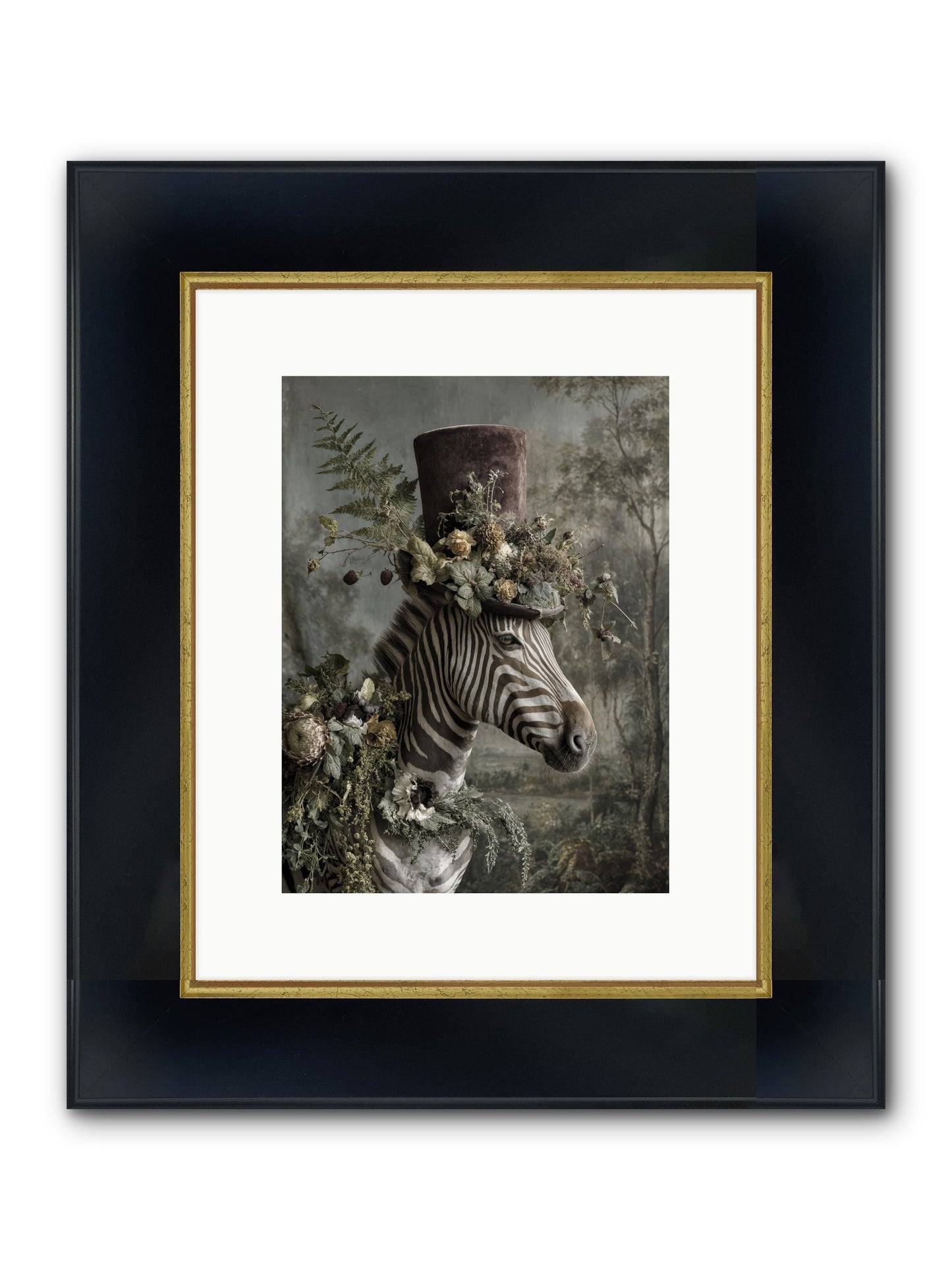 Dulcet Framed Print - Wide Black w/Gold 9x12