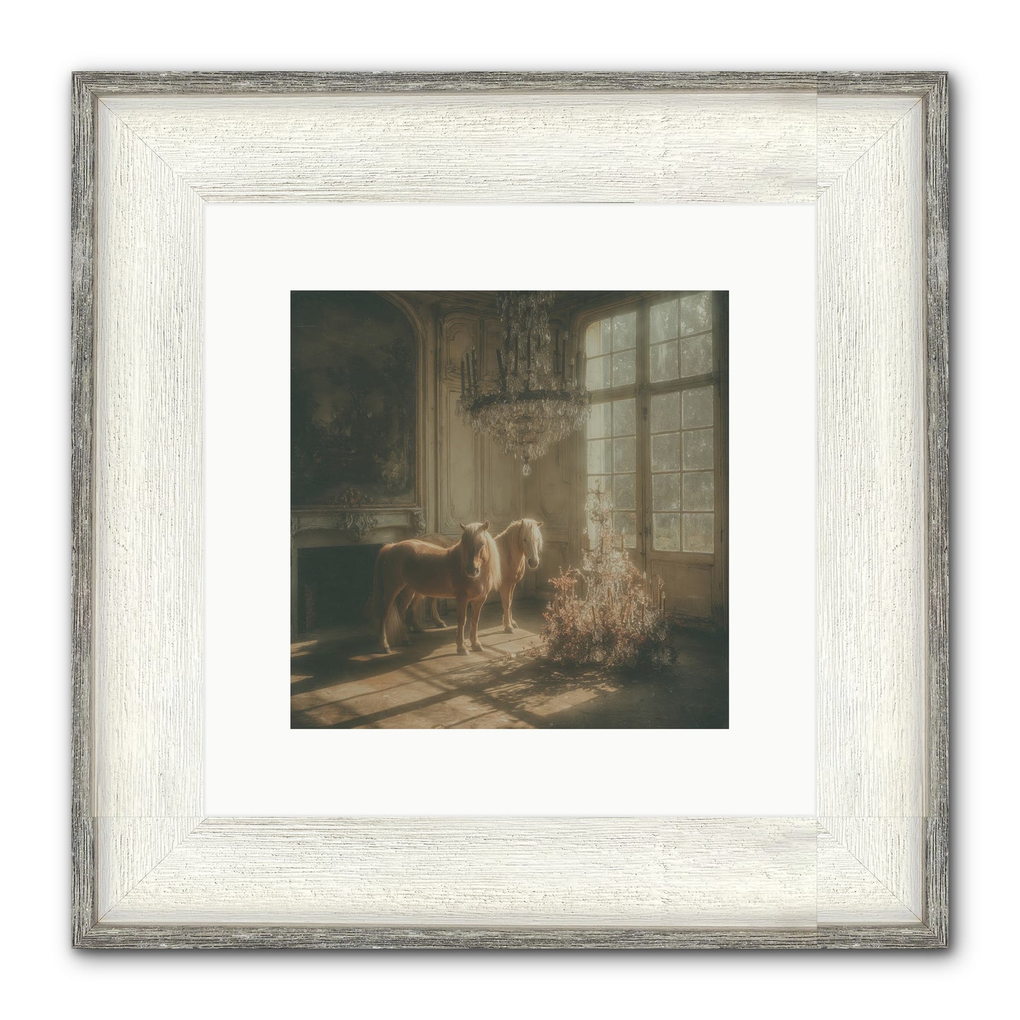 Dusk Made Of Honey Framed Print - Driftwood White 10x10