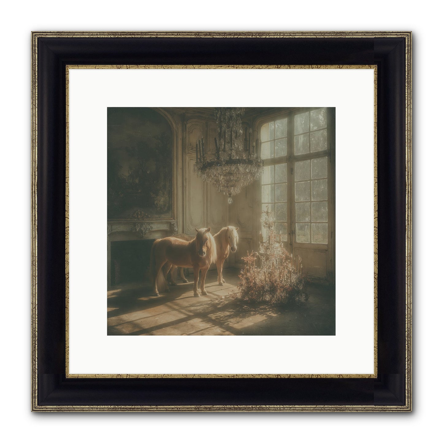 Dusk Made Of Honey Framed Print - Black & Gold 12x12