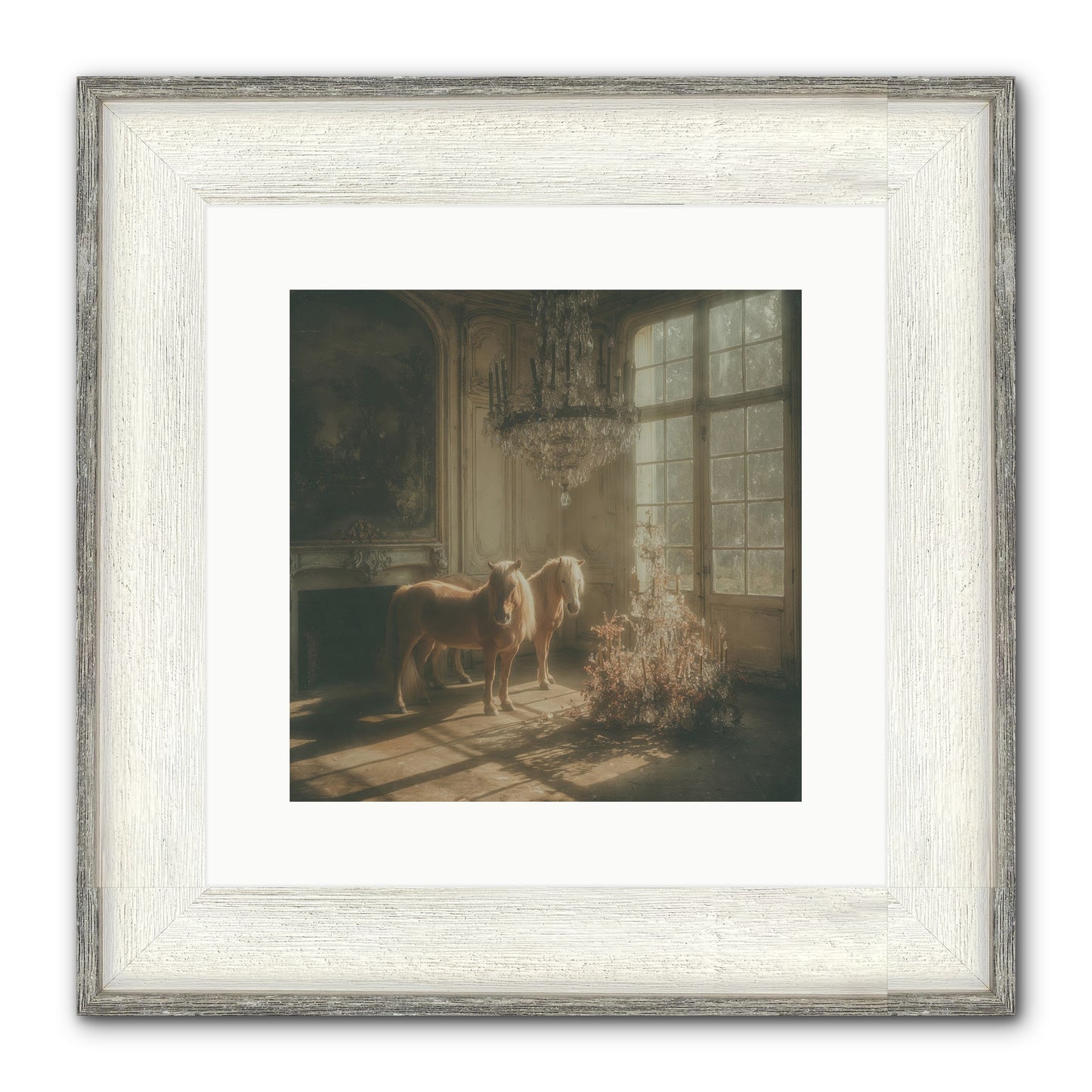 Dusk Made Of Honey Framed Print - Driftwood White 12x12
