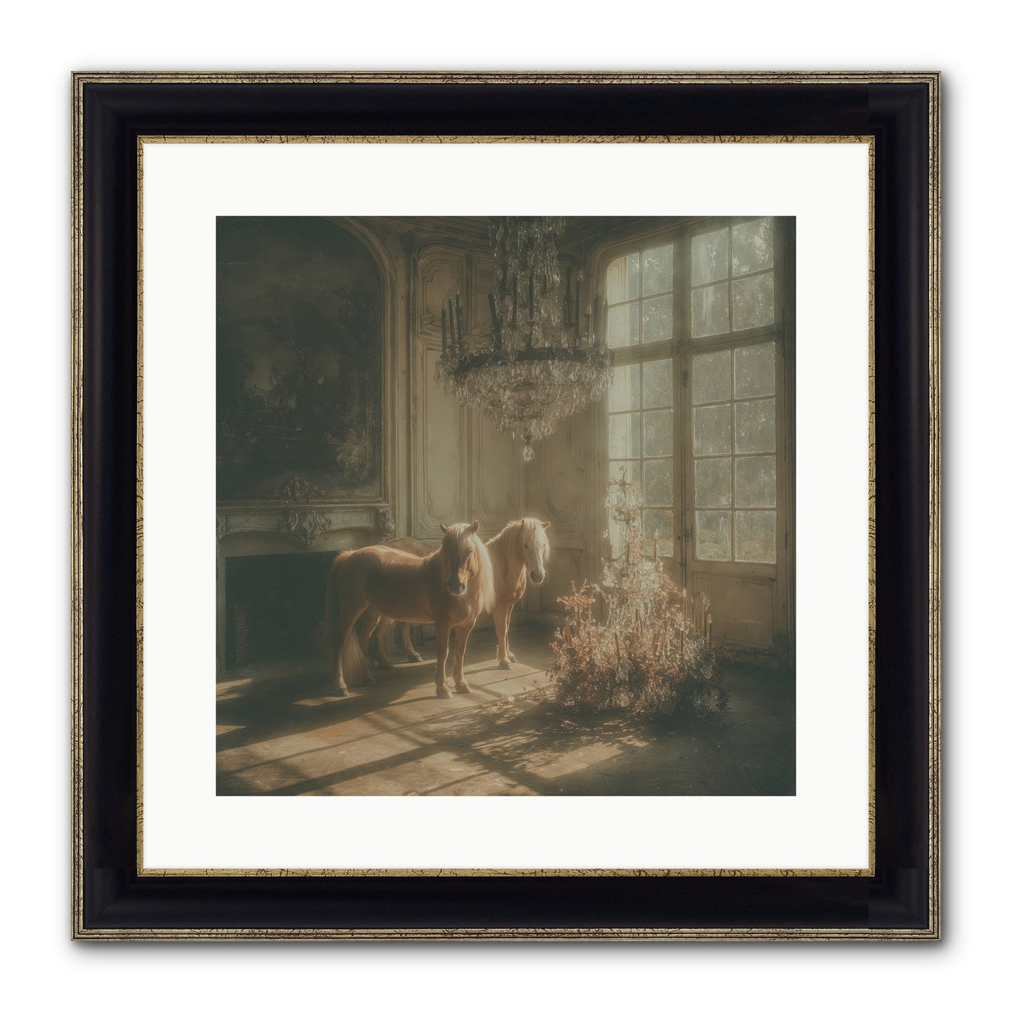 Dusk Made Of Honey Framed Print - Black & Gold 16x16