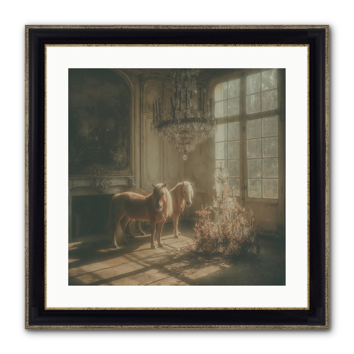 Dusk Made Of Honey Framed Print - Black & Gold 20x20