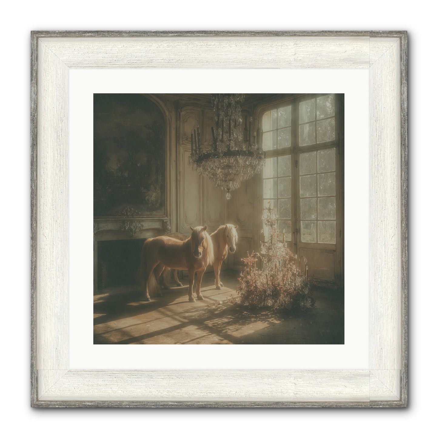 Dusk Made Of Honey Framed Print - Driftwood White 20x20